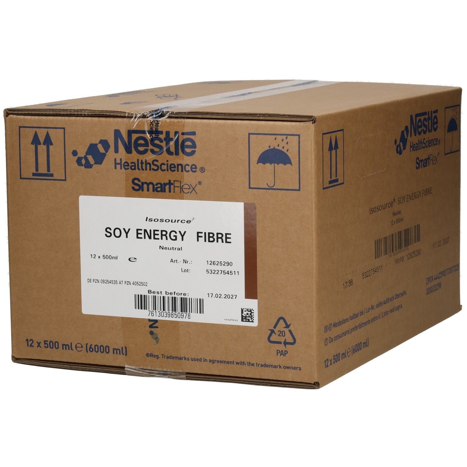 Isosource Energy Fibre Soja neutral SmartFlex fl. 12x500 ml Flüssigkeit