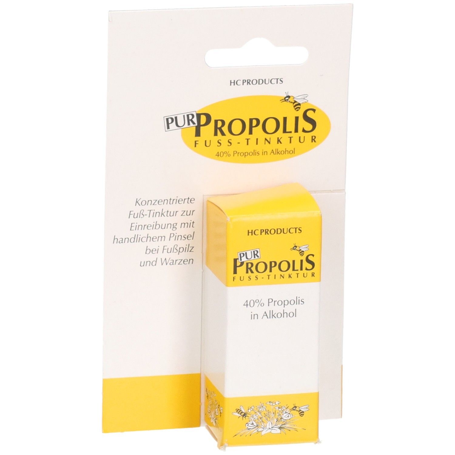 Verpackung mit Propolis Fußtinktur, 40% Propolis in Alkohol, konzentrierte Fuß-Tinktur.