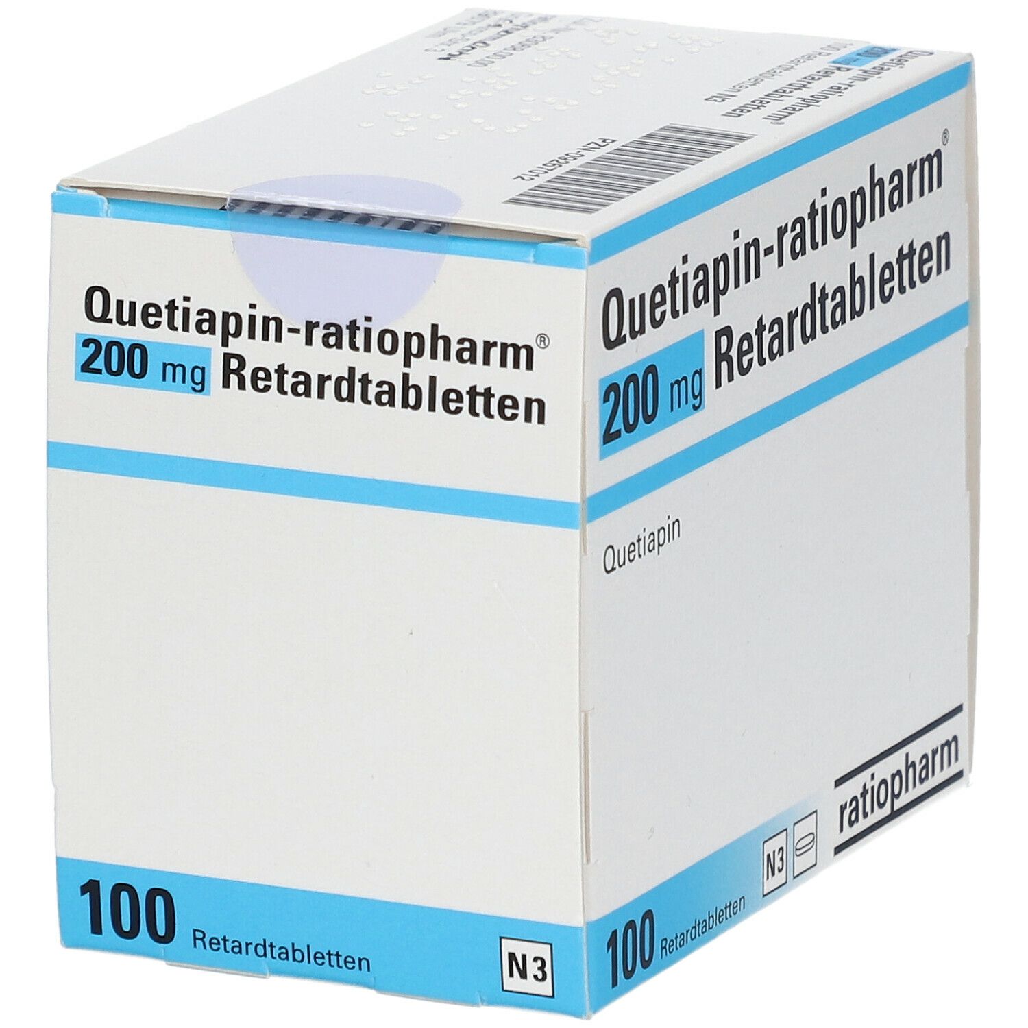 QUETIAPIN-ratiopharm 200 mg Retardtabletten 100 St Retard-Tabletten