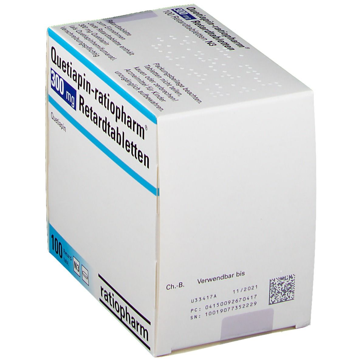 QUETIAPIN-ratiopharm 300 mg Retardtabletten 50 St Retard-Tabletten