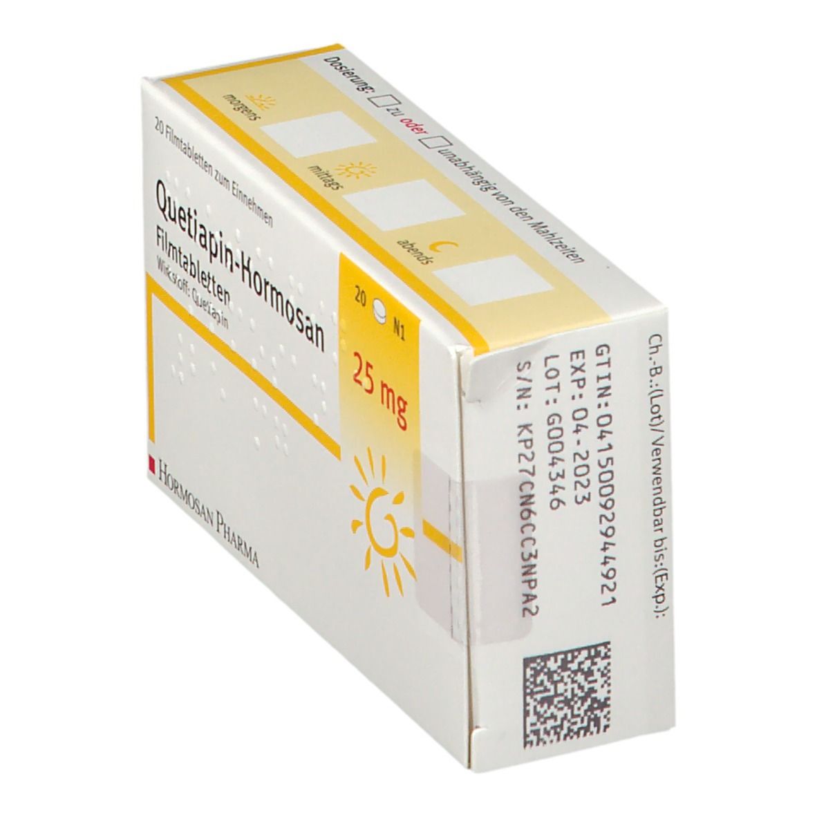 Quetiapin Hormosan 25 mg Filmtabletten 20 St