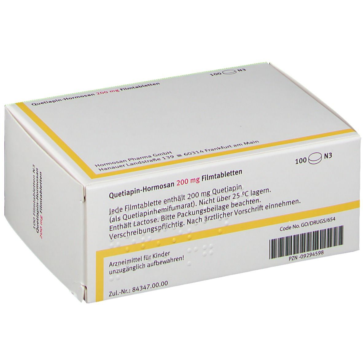 Quetiapin-Hormosan 200 mg