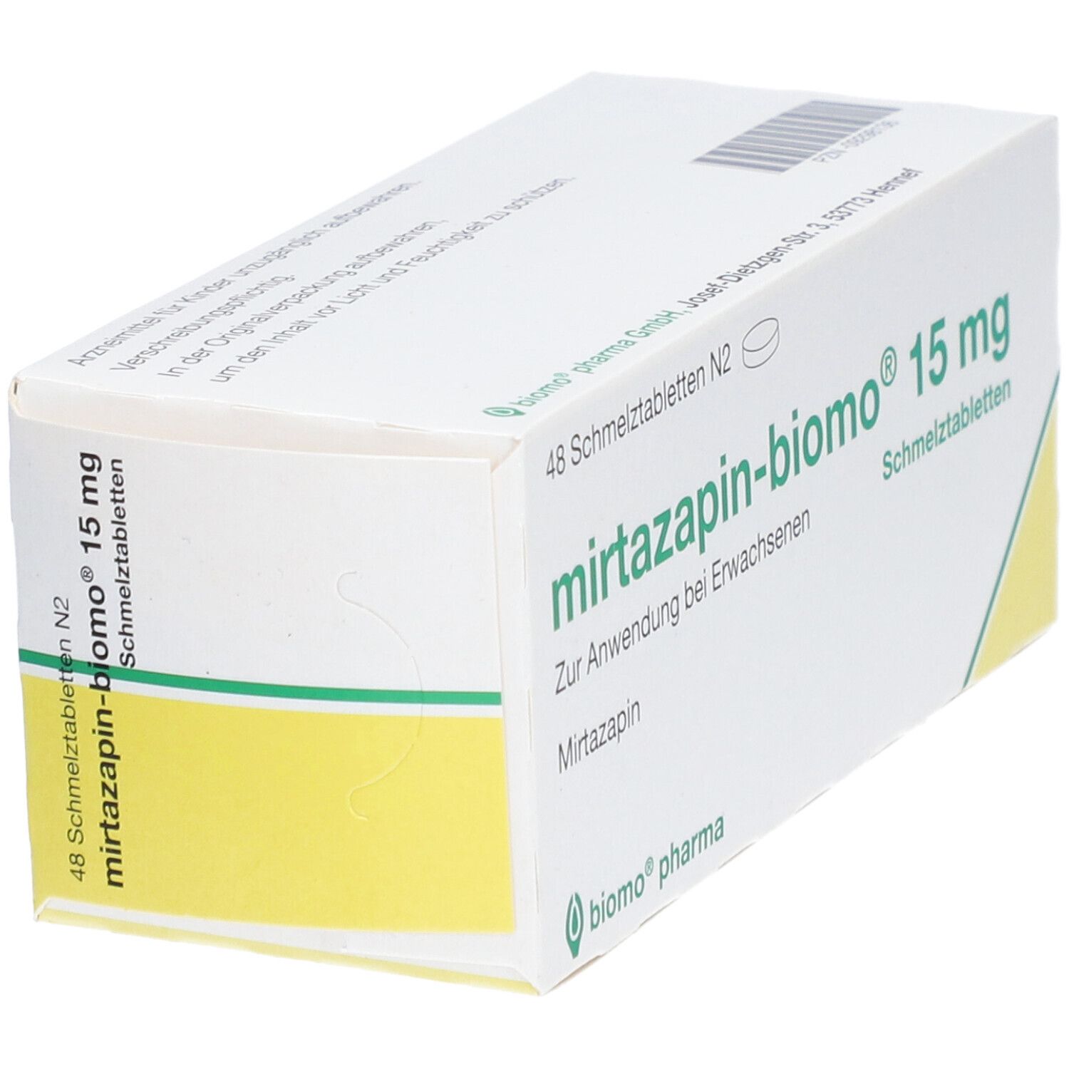 MIRTAZAPIN-biomo 15 mg Schmelztabletten 48 St