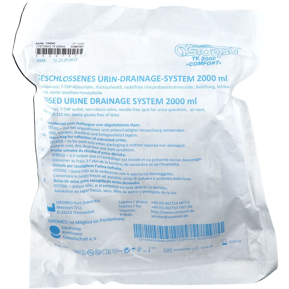 Uromed Cystobag TK 2000ml Comfort