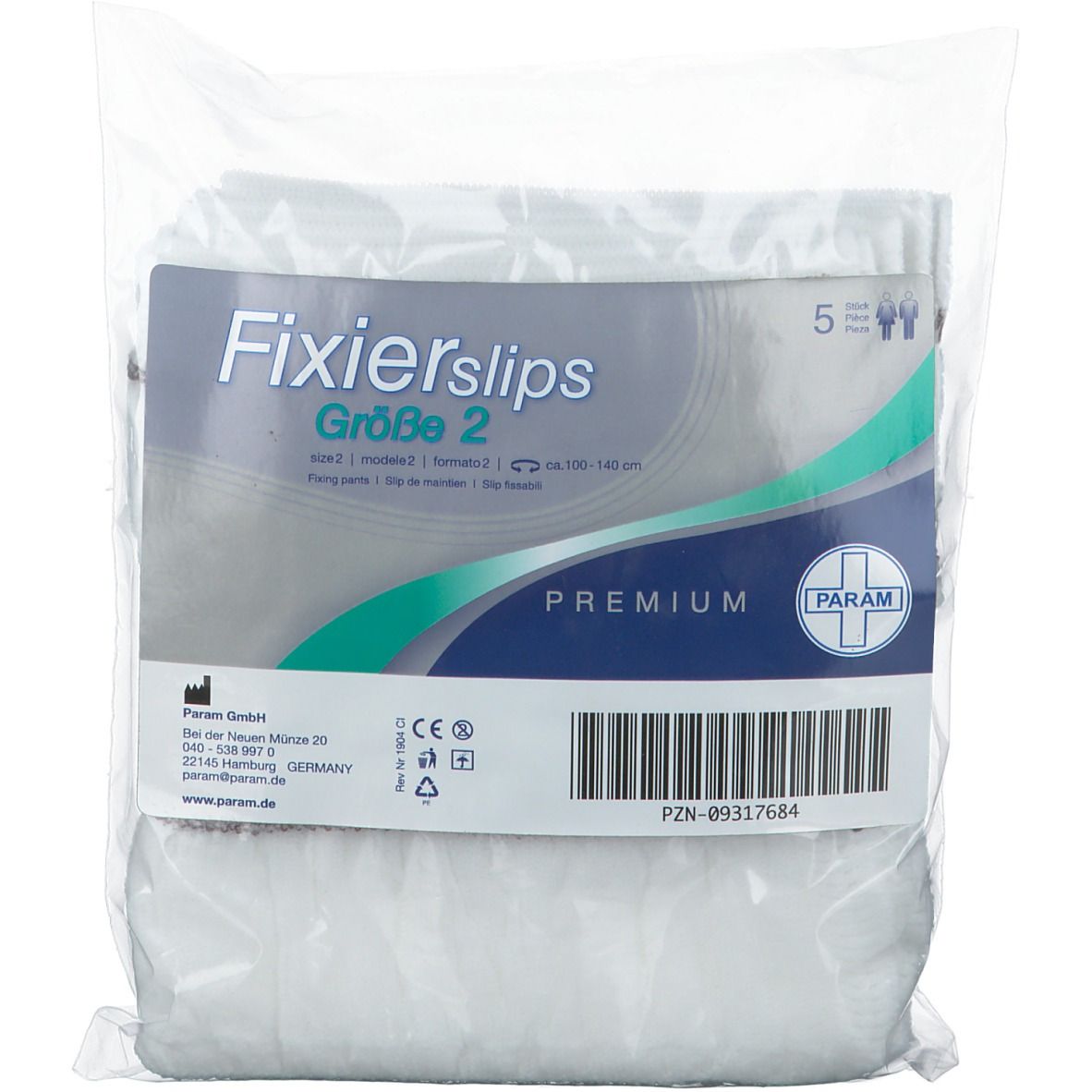 Param Fixierslips Premium Gr.2 110-140cm 5 St Fixierhosen