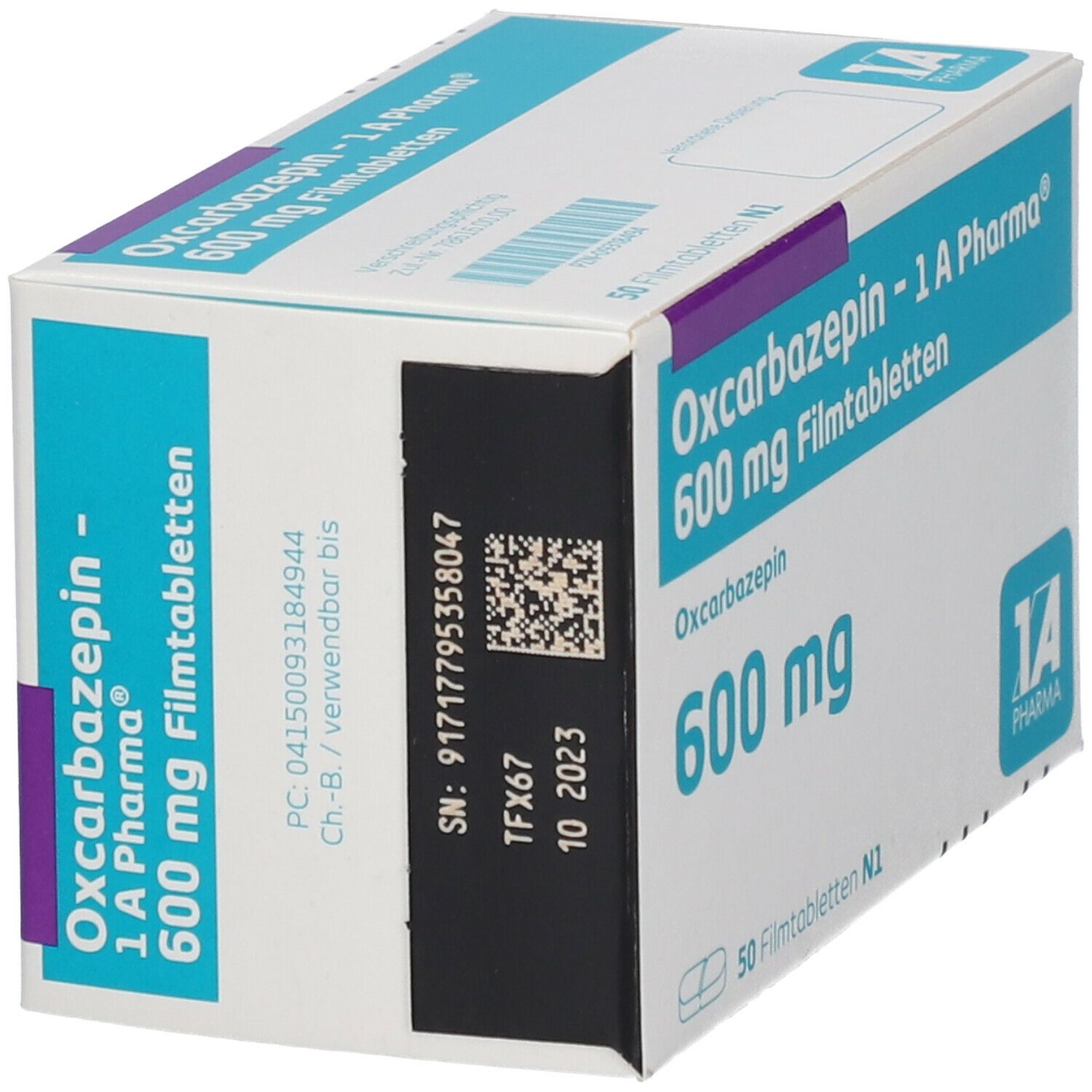 Oxcarbazepin-1A Pharma 600 mg Filmtabletten 50 St