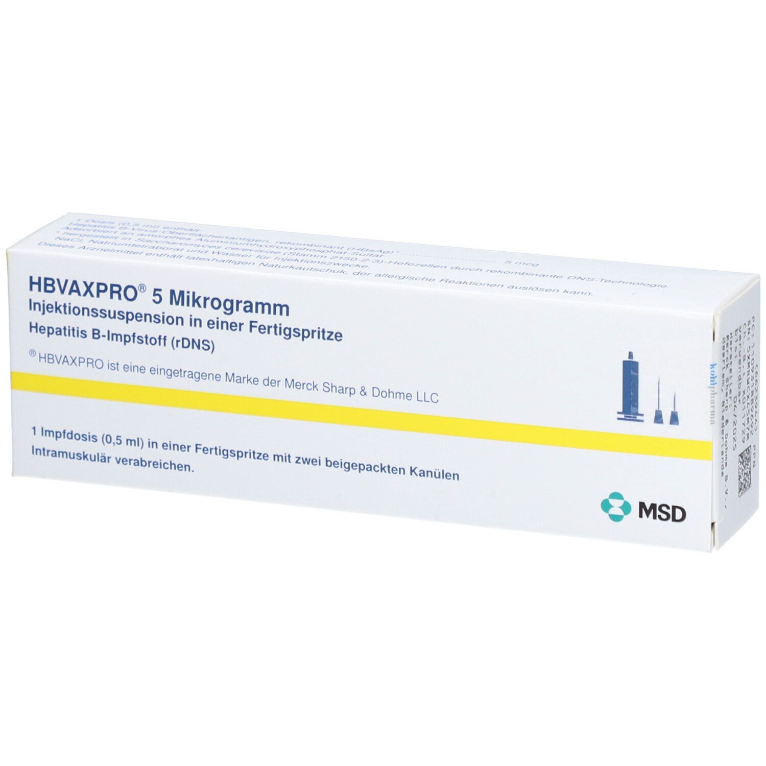 HBVAXPRO 5 µg Inj.-Susp.i.e.Fertigspr.m.Kanüle