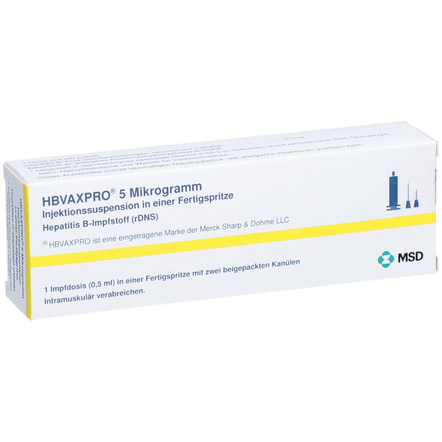 HBVAXPRO 5 µg Inj.-Susp.i.e.Fertigspr.m.Kanüle