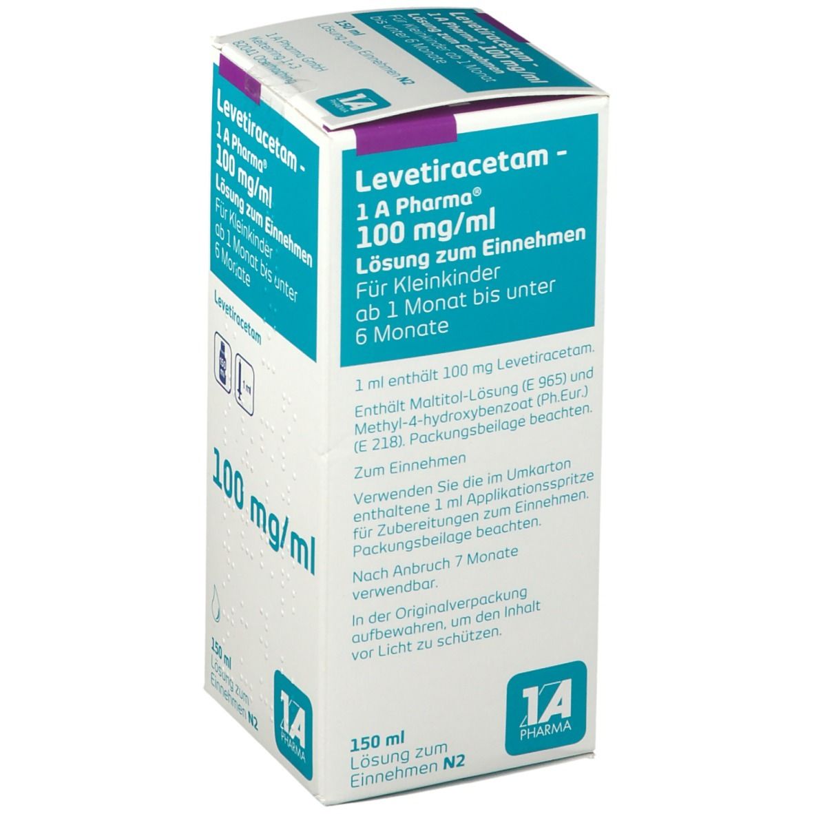 Levetiracetam-1A Pharma 100 mg/ml 1ml Dosierspr. 150 ml Lösung zum Einnehmen