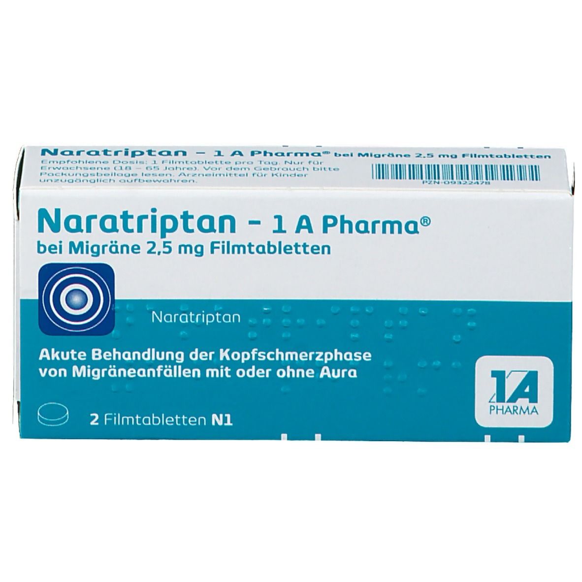 Naratriptan - 1 A Pharma® bei Migräne 2,5 mg