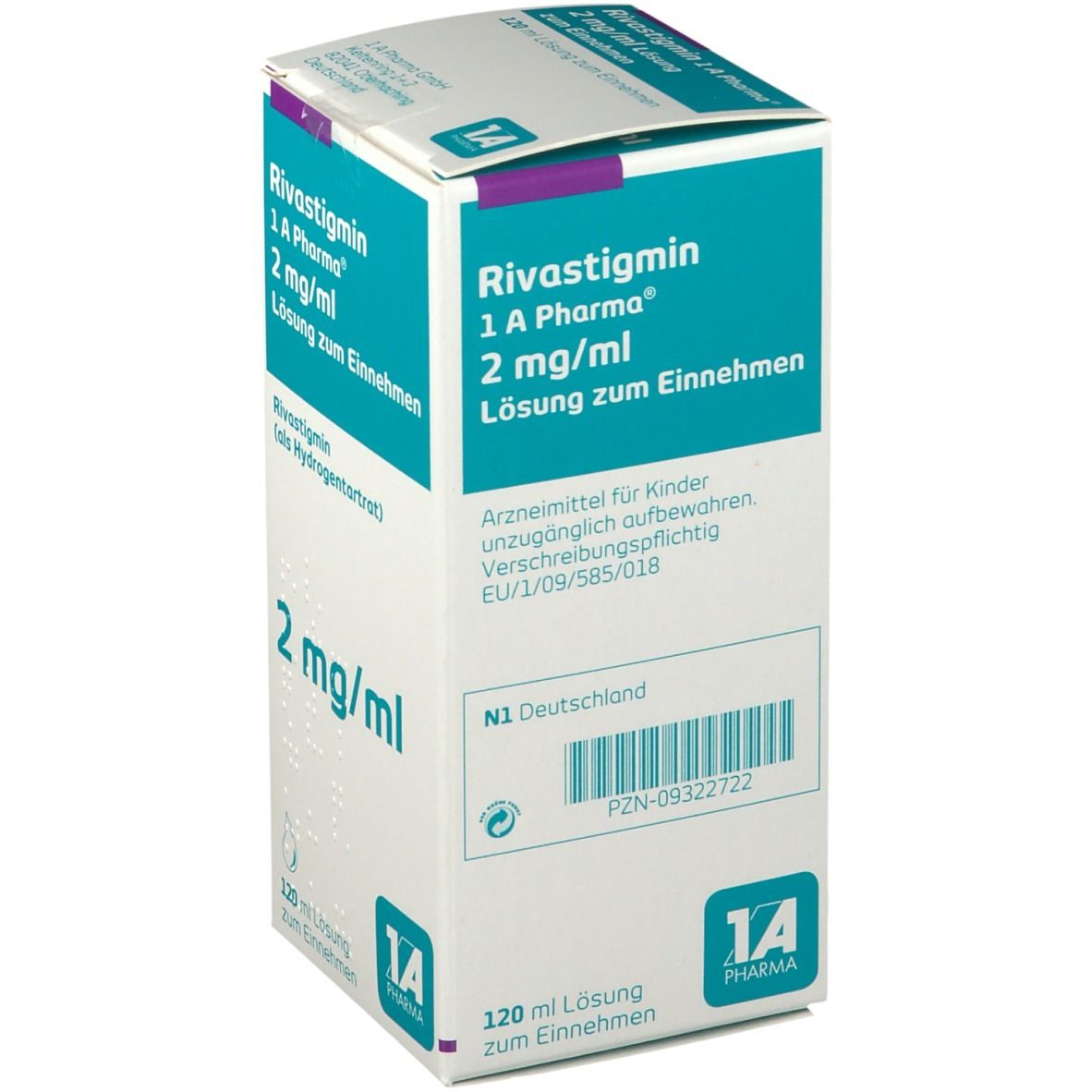 Rivastigmin-1A Pharma 2 mg/ml Lösung zum Einn. 120 ml Einnehmen