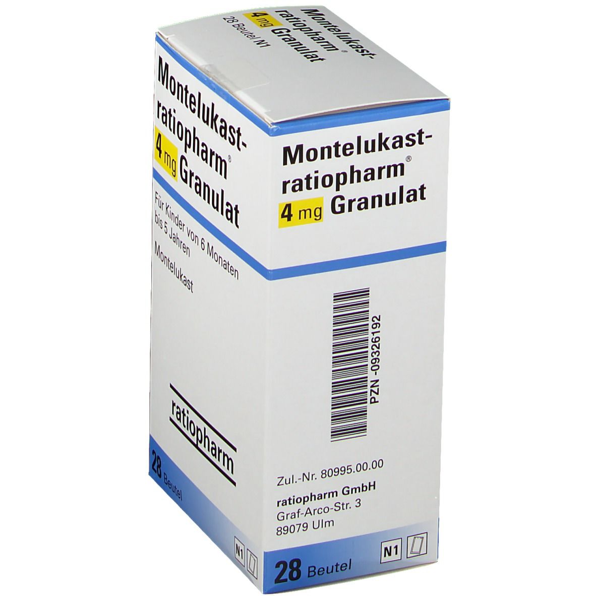 MONTELUKAST-ratiopharm 4 mg Granulat 28 St