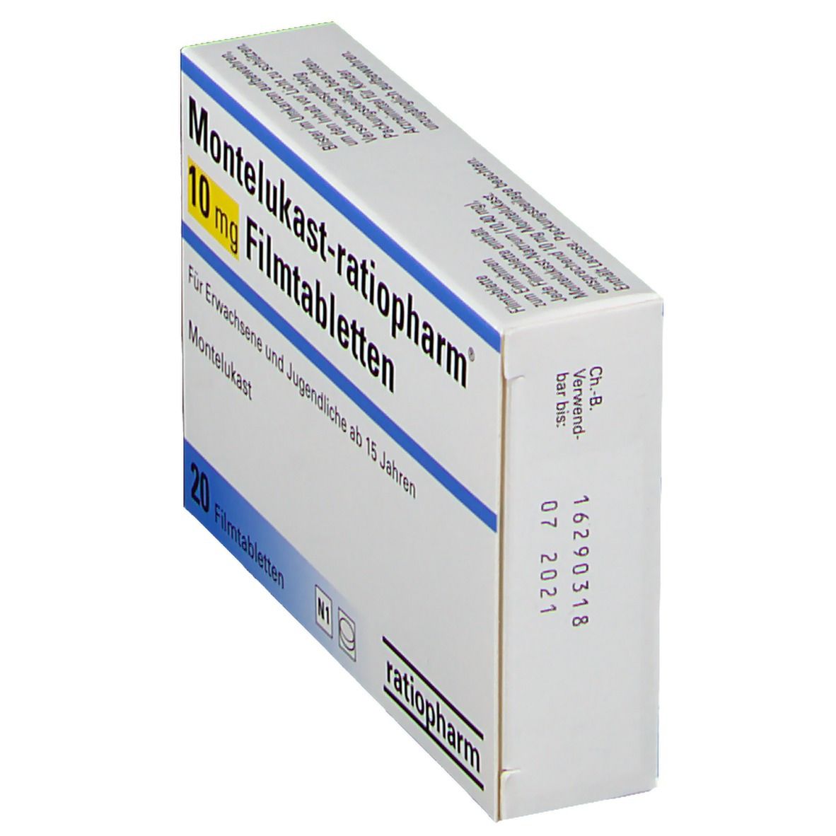 MONTELUKAST-ratiopharm 10 mg Filmtabletten 20 St