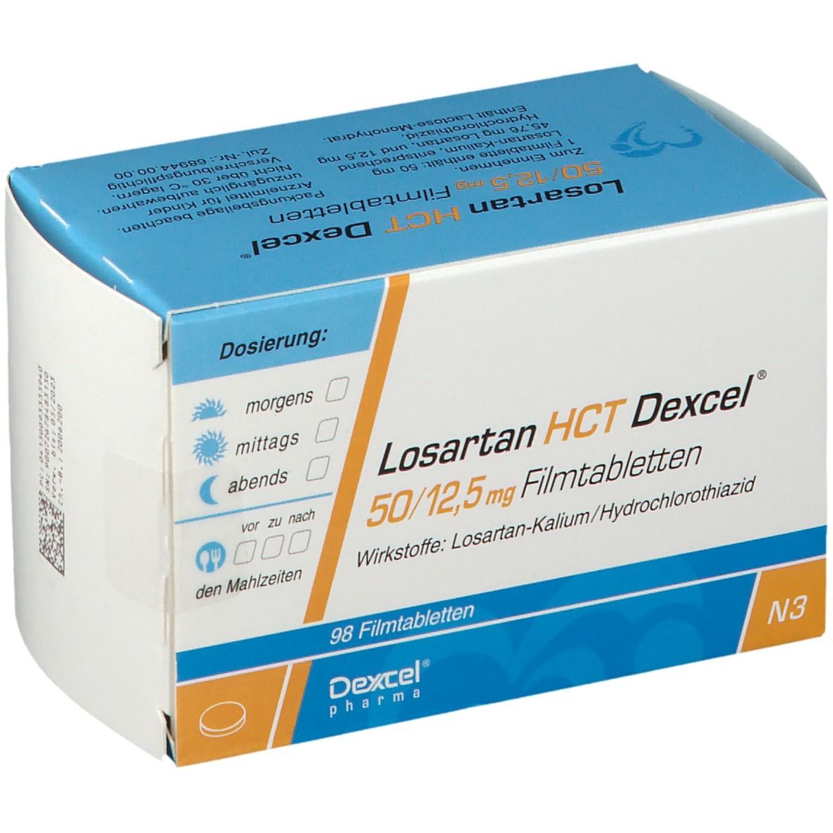 Losartan HCT Dexcel 50 12 5 Mg 98 St Mit Dem E Rezept Kaufen Shop