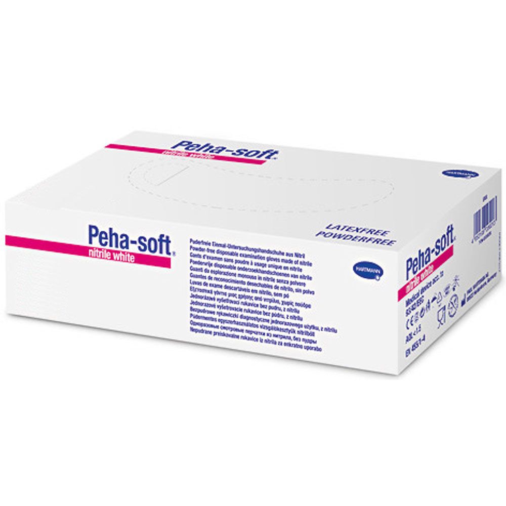 Peha-soft® nitrile white puderfrei unsteril Untersuchungshandschuhe Gr. S 6 - 7