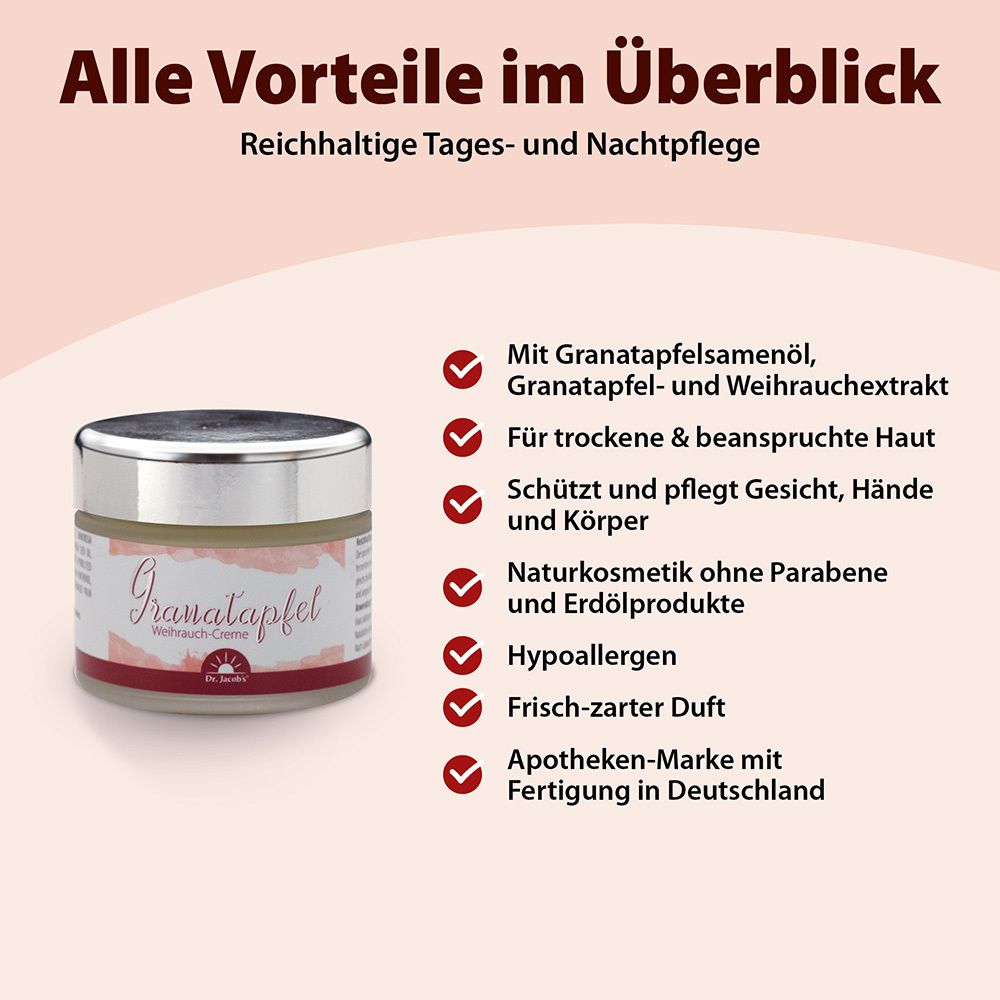 GRANATAPFEL-WEIHRAUCH-Creme Dr.Jacob's 50 ml Creme