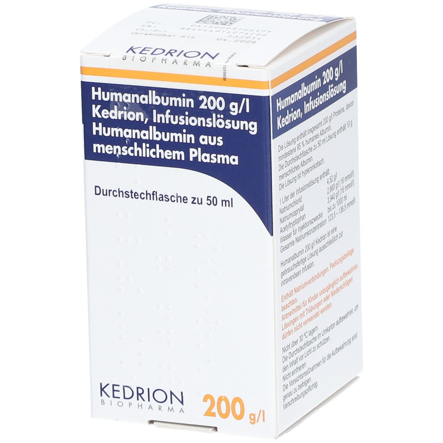 Humanalbumin 200 g/l Kedrio