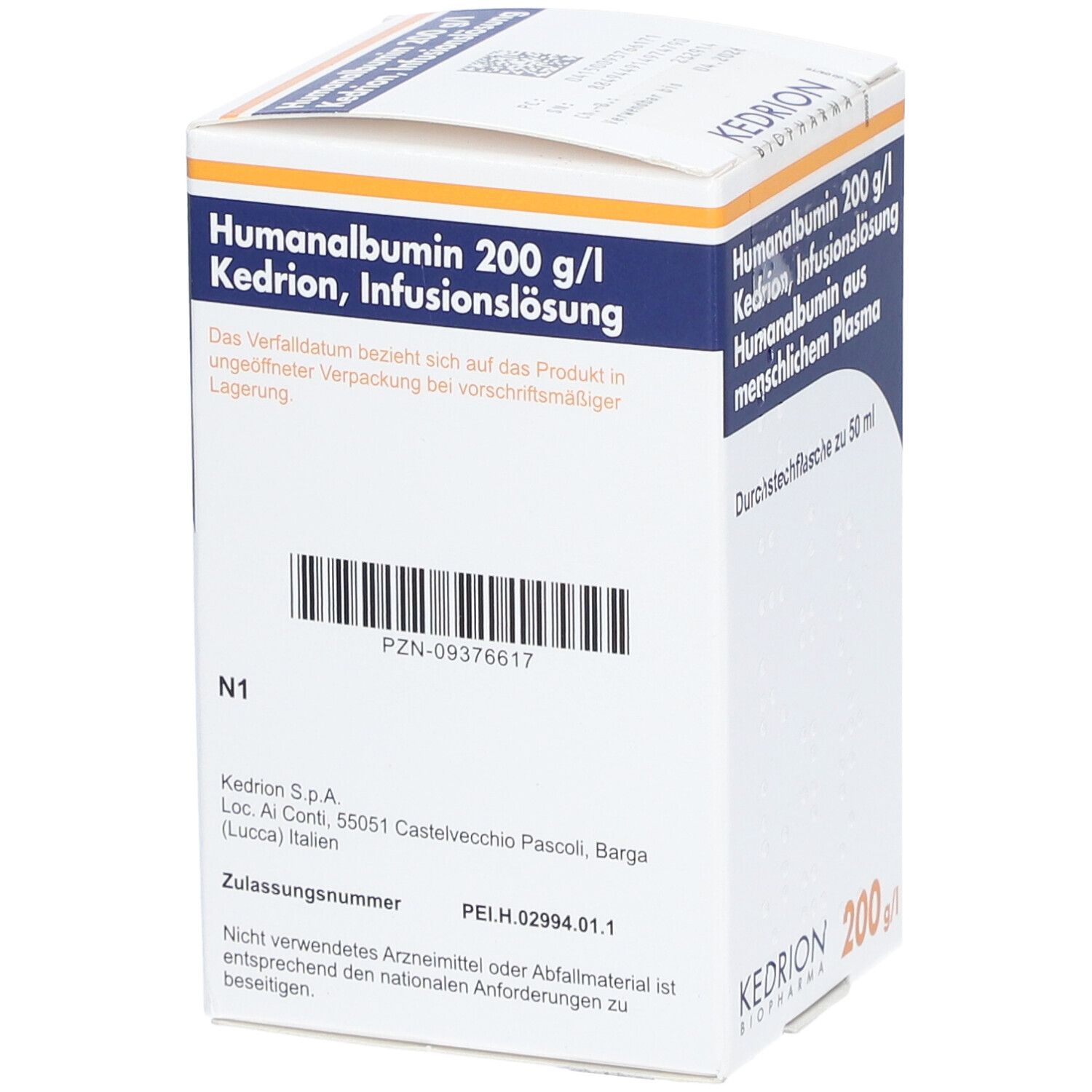 Humanalbumin 200 g/l Kedrio