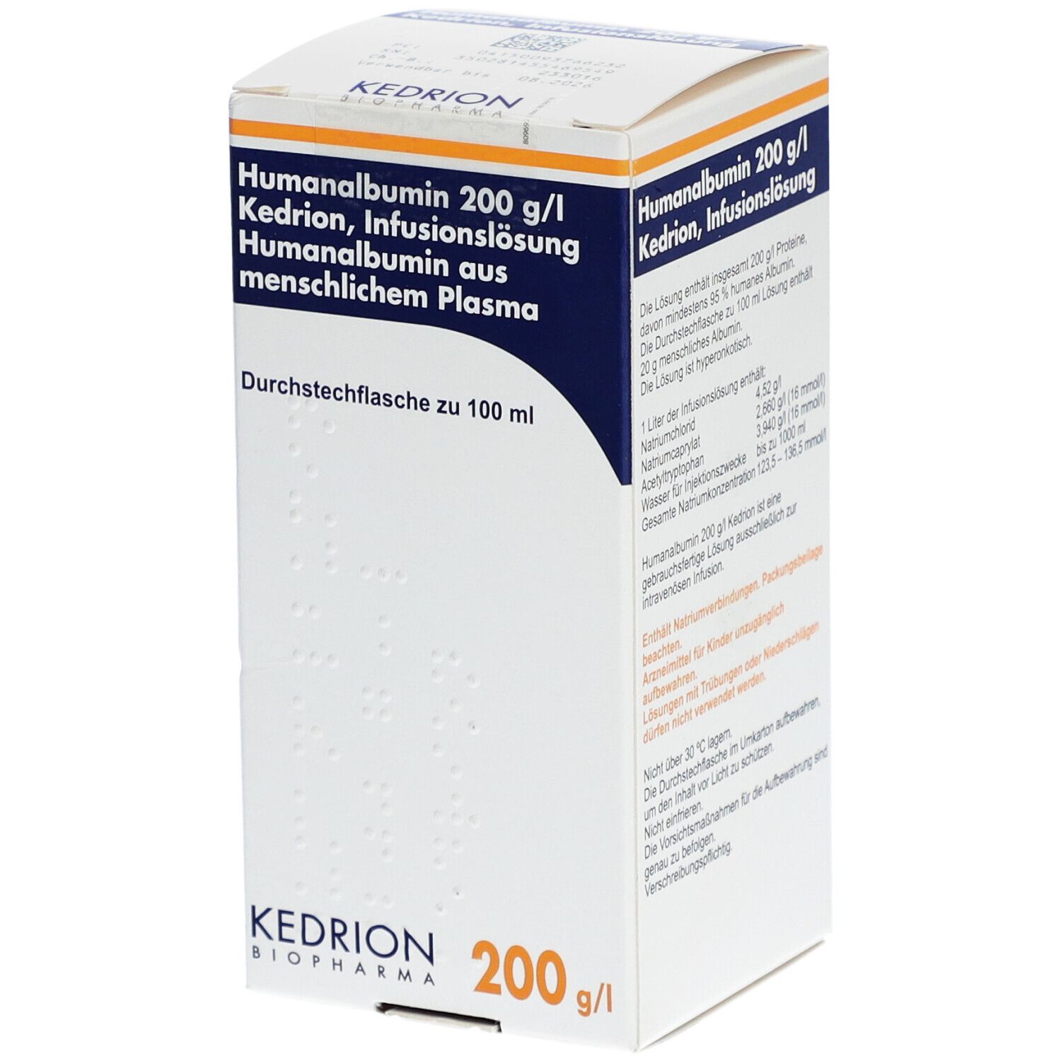 Humanalbumin 200 g/l Kedrio