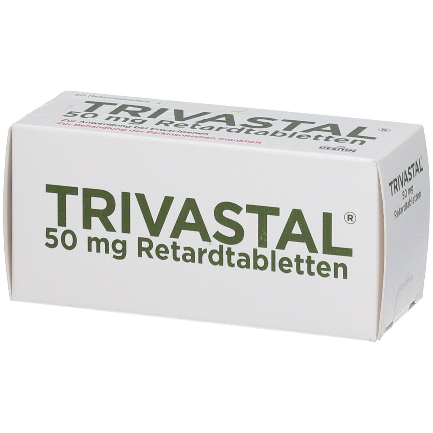 Weiße Schachtel mit grüner Schrift: TRIVASTAL 50 mg Retardtabletten. Produktname und Dosierung deutlich sichtbar.