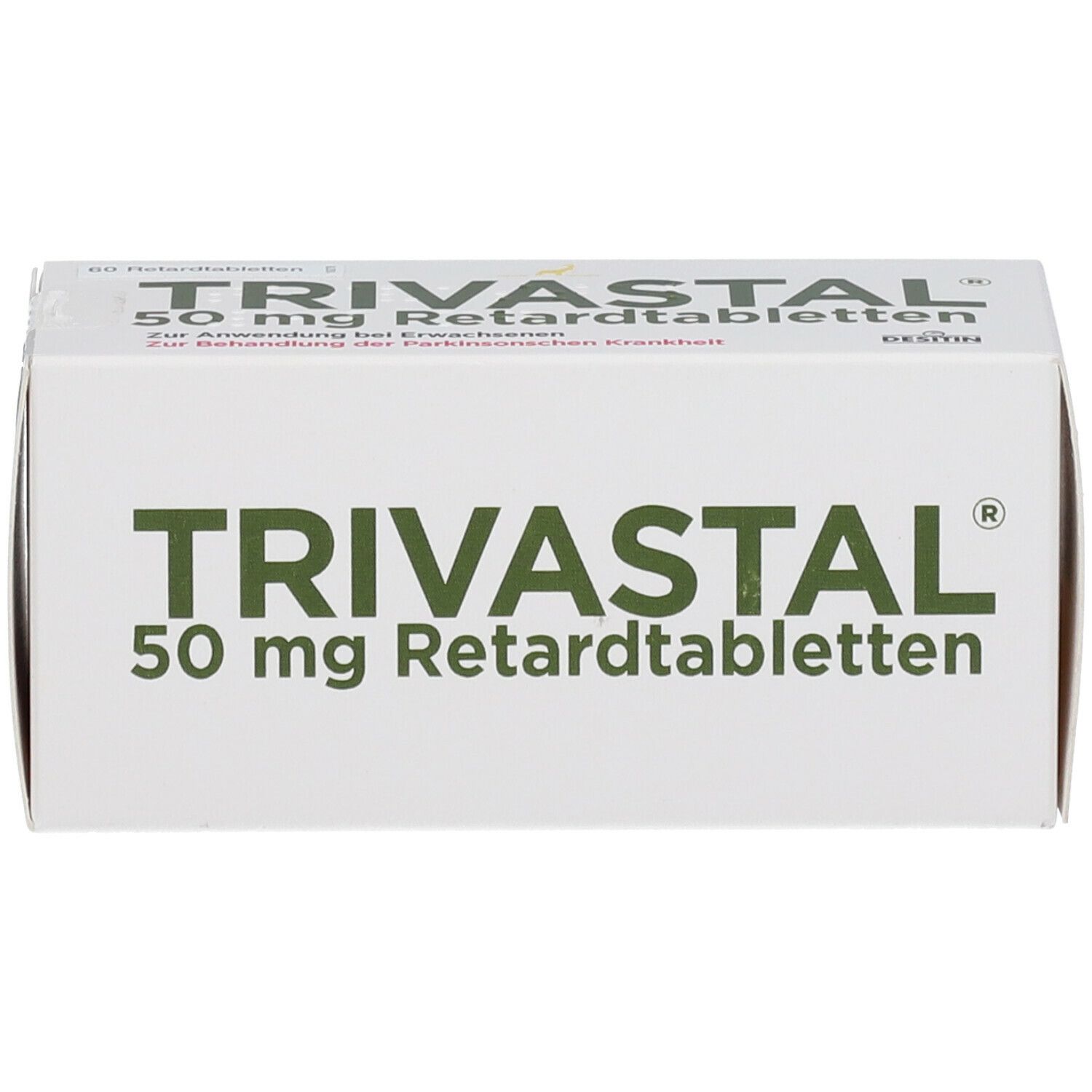 Weiße Schachtel mit grüner Schrift: TRIVASTAL 50 mg Retardtabletten. Produktname und Dosierung deutlich sichtbar.