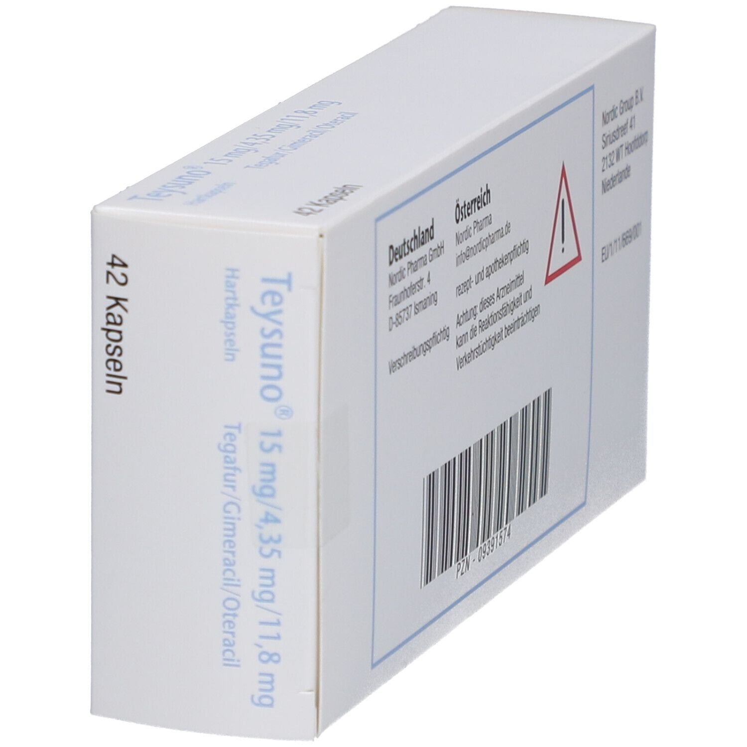Teysuno 15 mg/4,35 mg/11,8 mg