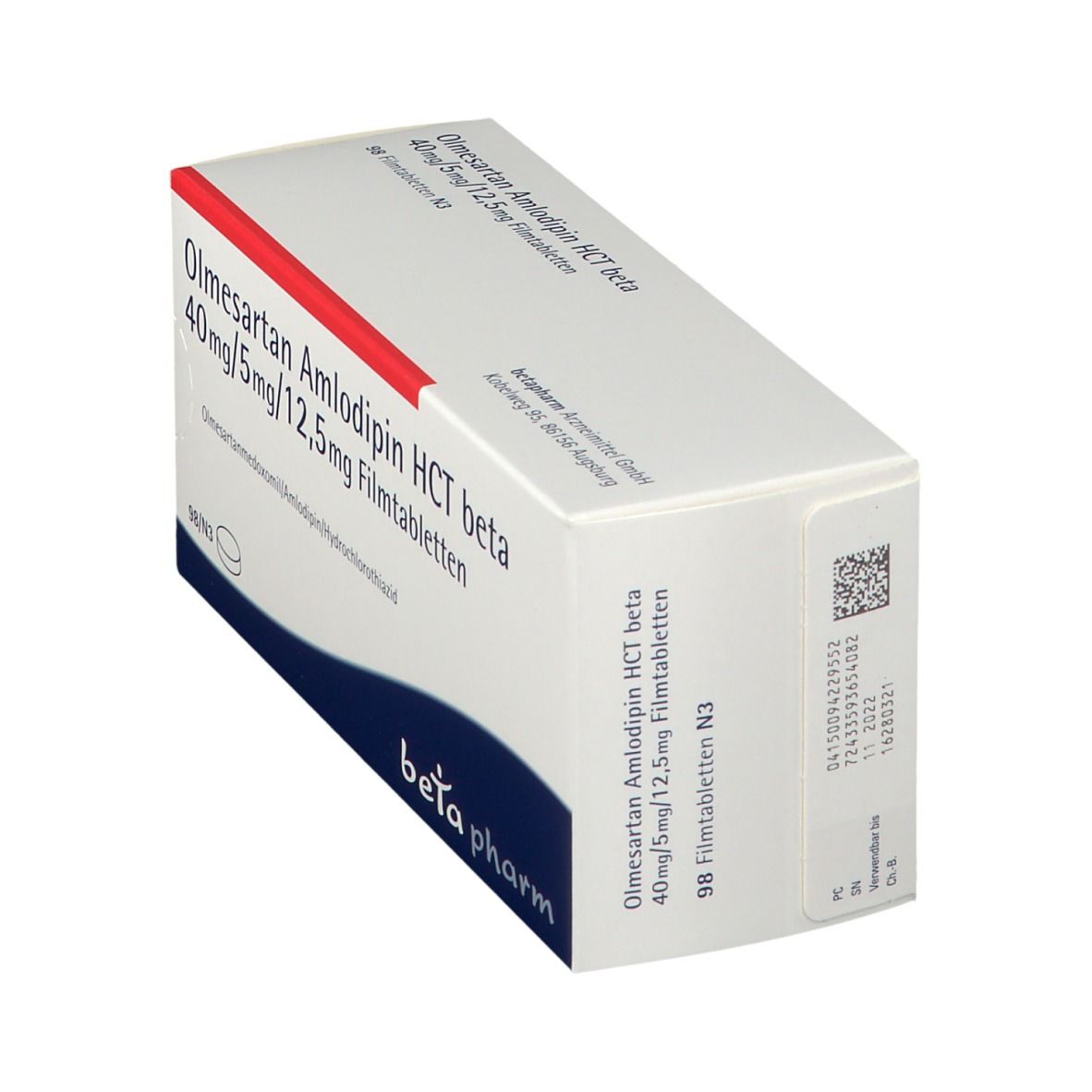 Olmesartan Amlodipin HCT beta 40mg/5mg/12,5mg FTA 98 St Filmtabletten