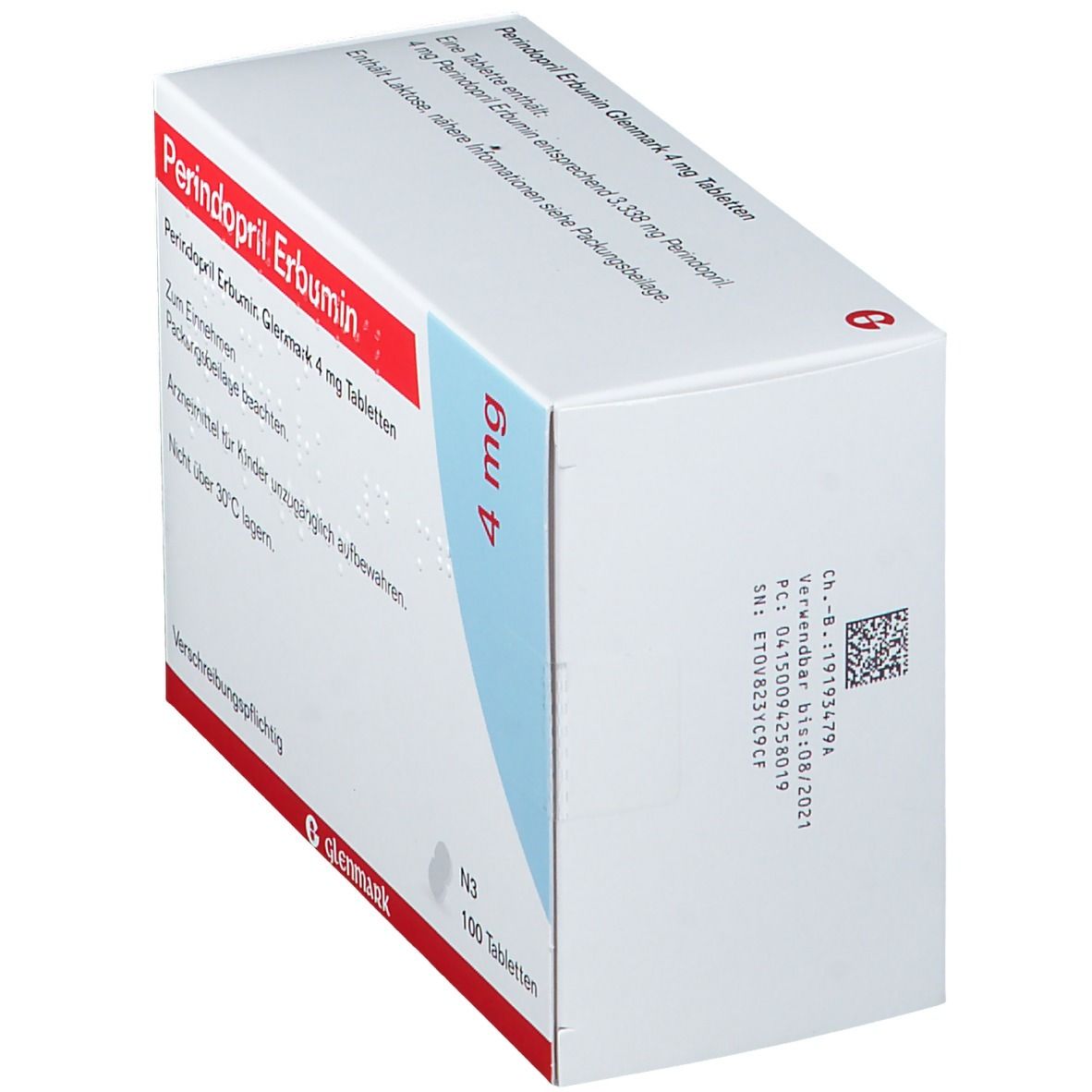 Perindopril Erbumin Glenmark 4 mg Tabletten 100 St