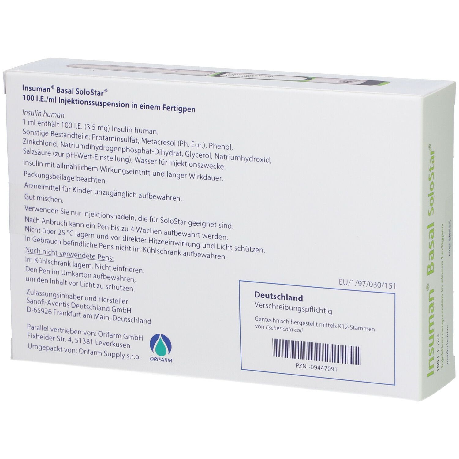 INSUMAN Basal 100 I.E./ml Solostar Fertigpen