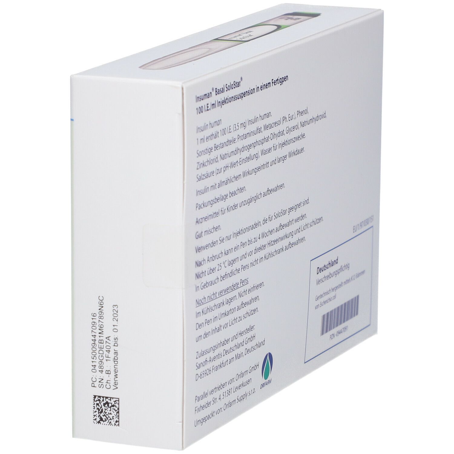 INSUMAN Basal 100 I.E./ml Solostar Fertigpen