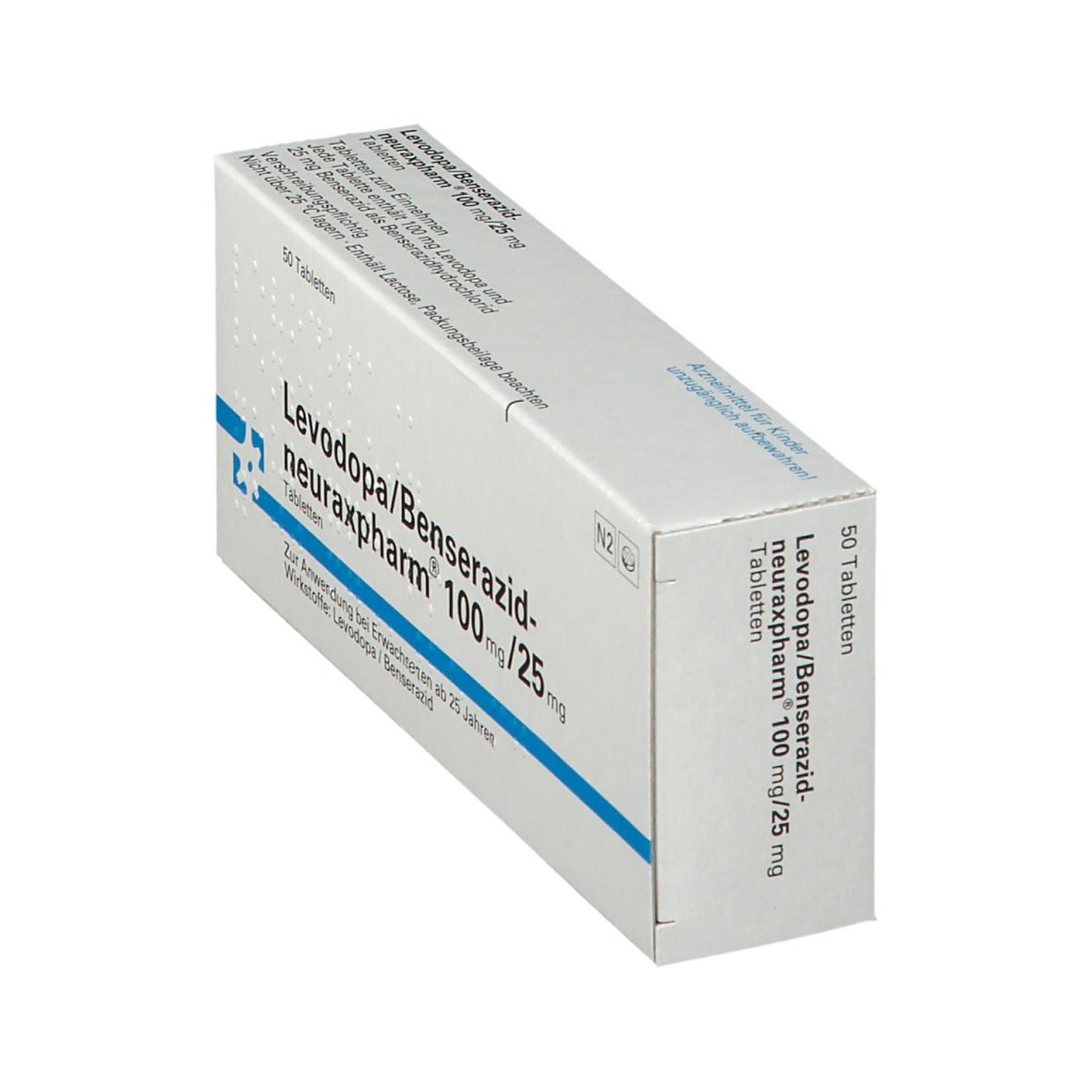 LEVODOPA/Benserazid-neuraxpharm 100 mg/25 mg Tabl. 50 St Tabletten