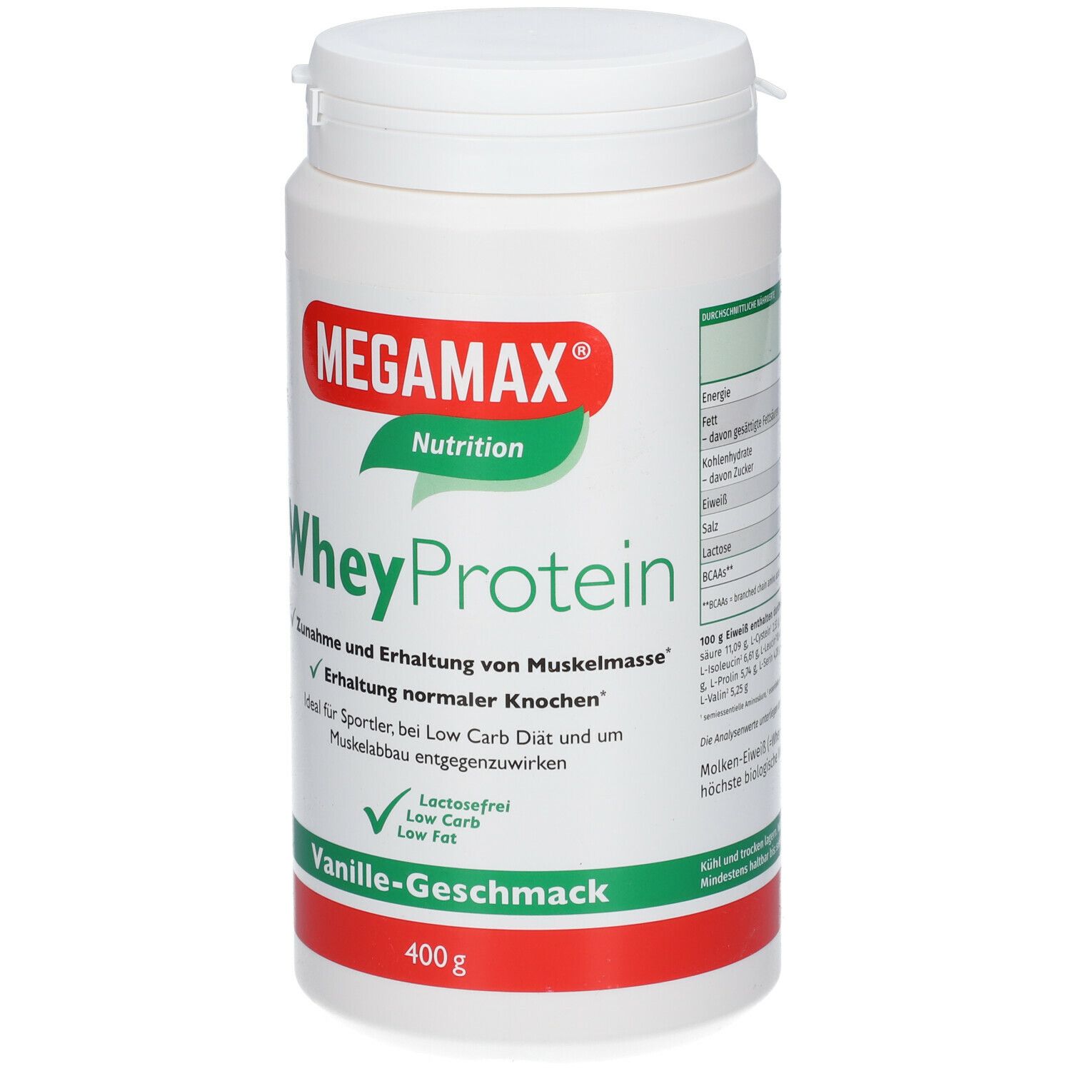 MEGAMAX® Nutrition Whey Protein Vanille-Geschmack 400 g - Shop Apotheke