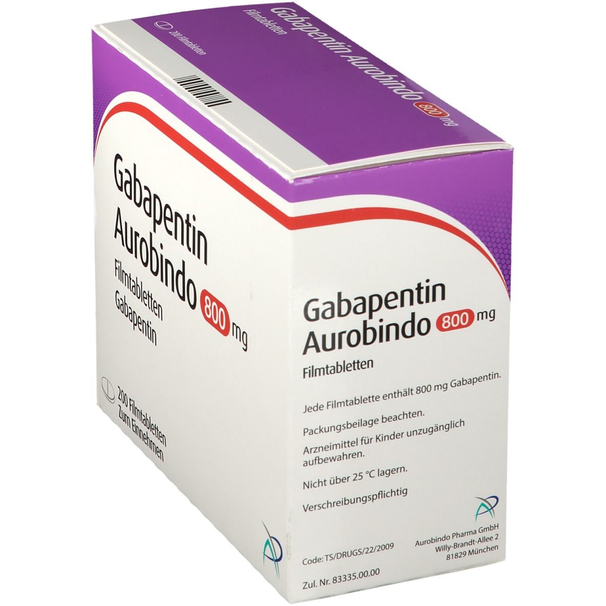 Gabapentin Aurobindo 800 mg Filmtabletten 50 St