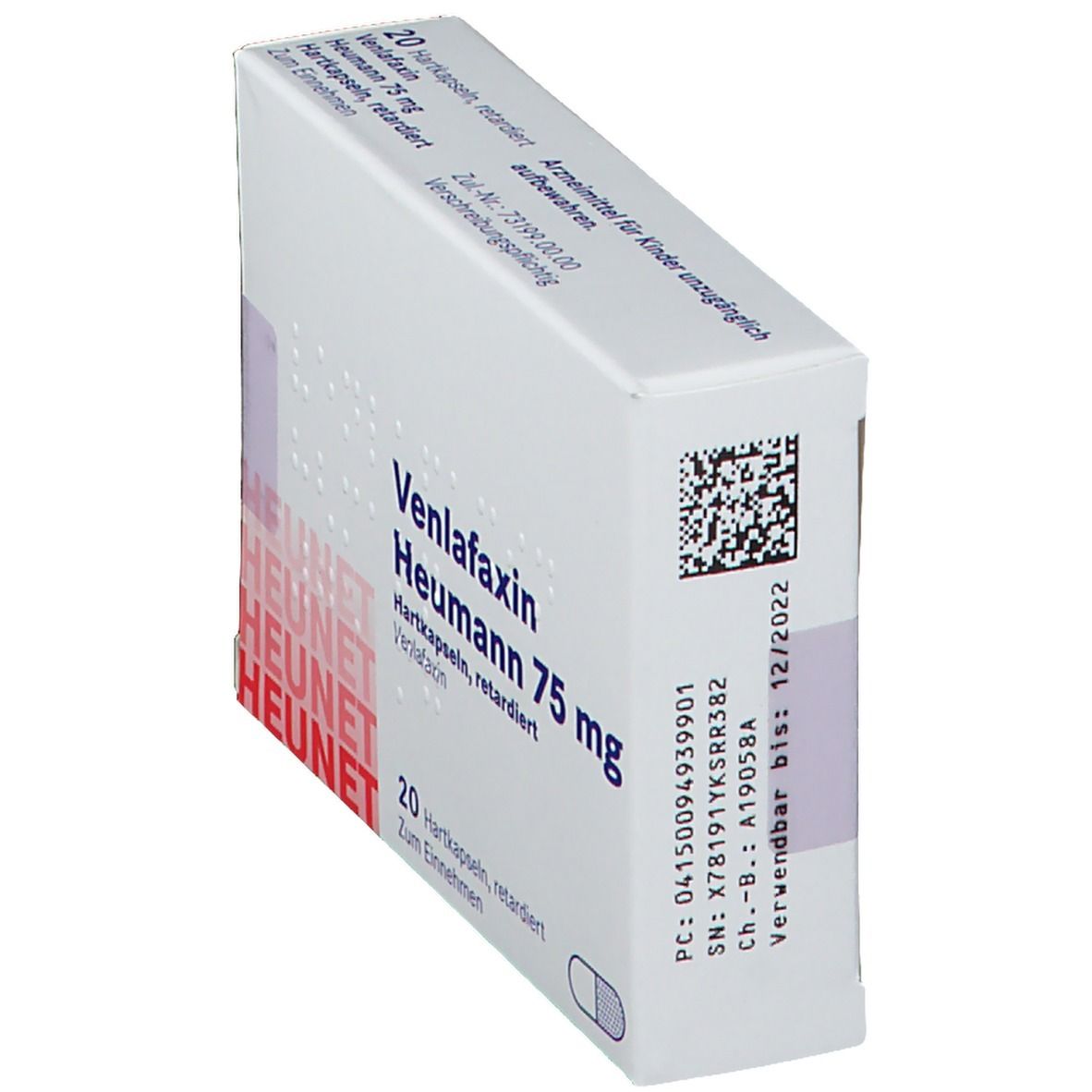 Venlafaxin Heumann 75 mg Hartkaps.retard.Heunet 20 St Retard-Kapseln