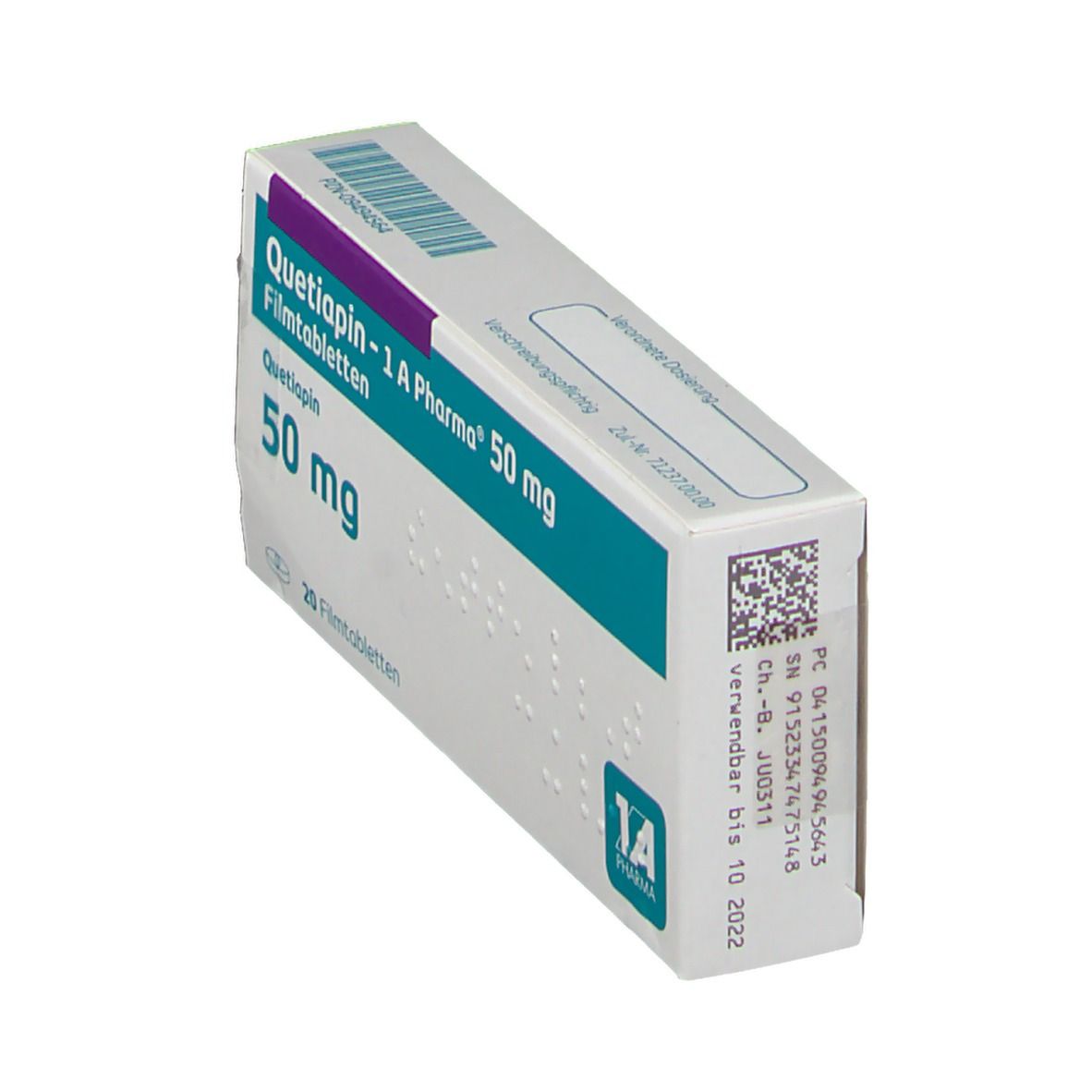 Quetiapin-1A Pharma 50 mg Filmtabletten 20 St