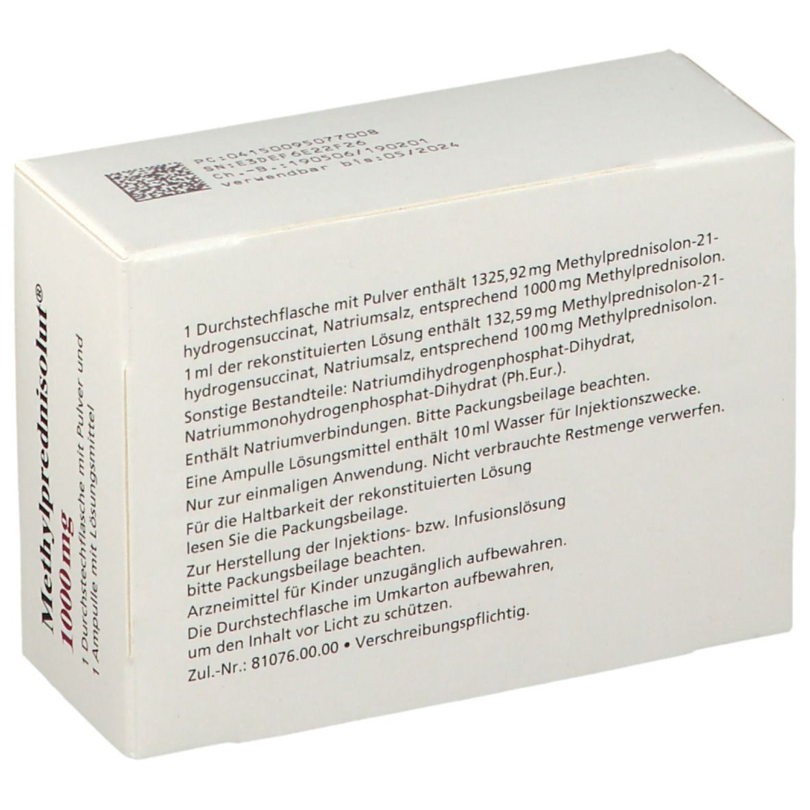 Methylprednisolut 1000 mg