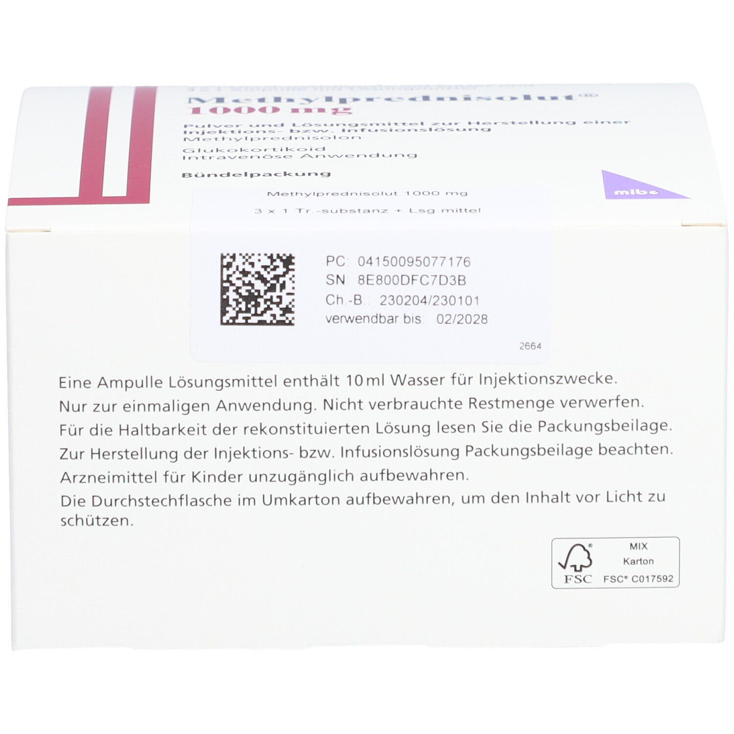 Methylprednisolut 1000 mg