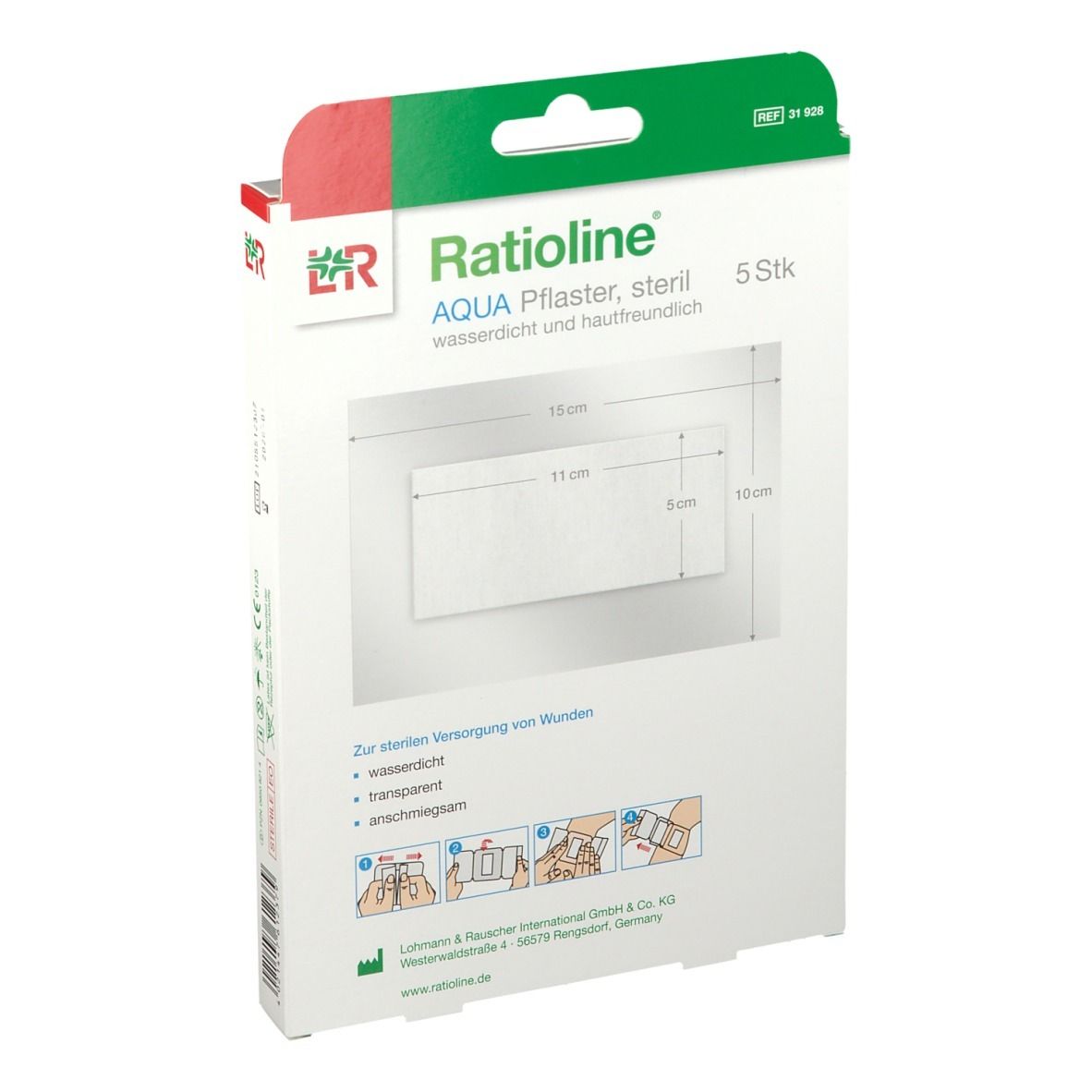 Ratioline® aqua Duschpflaster Plus 10 x 15 cm