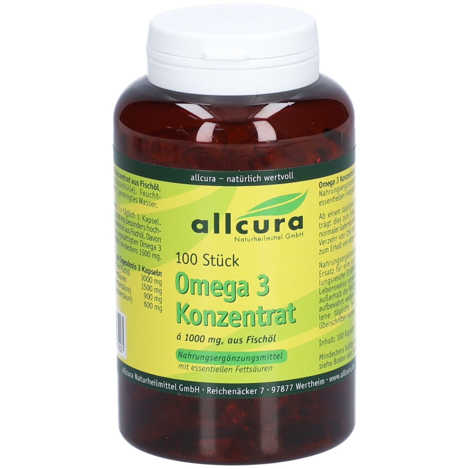 Omega 3 Konzentrat aus Fischöl 1000 mg Kapseln