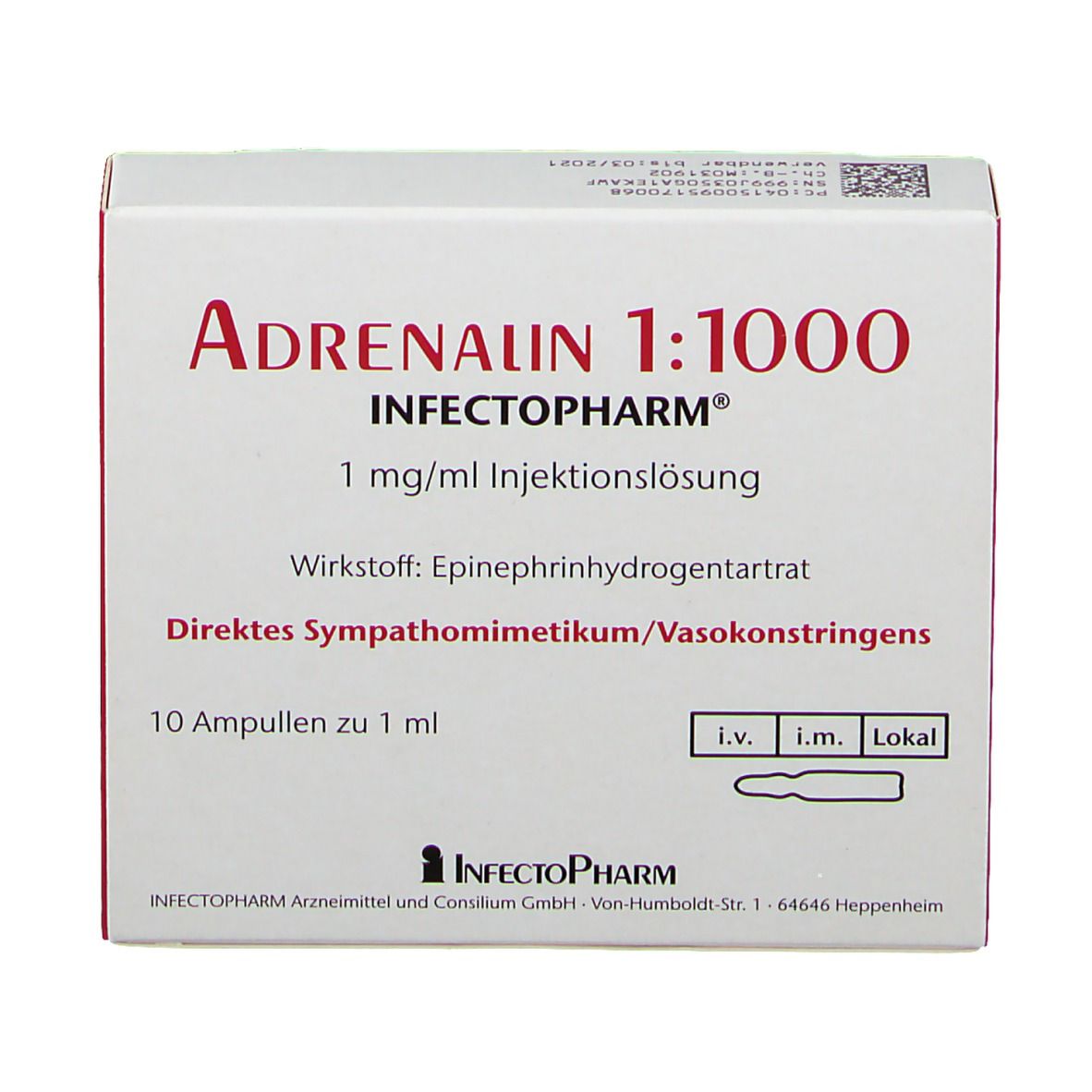 Adrenalin 1:1000 InfectoPharm® 1 mg/ml