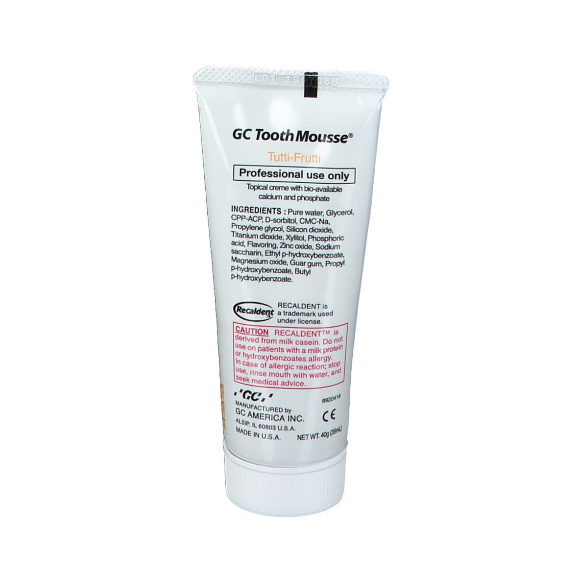 GC Tooth Mousse tutti frutti 40 g Tube