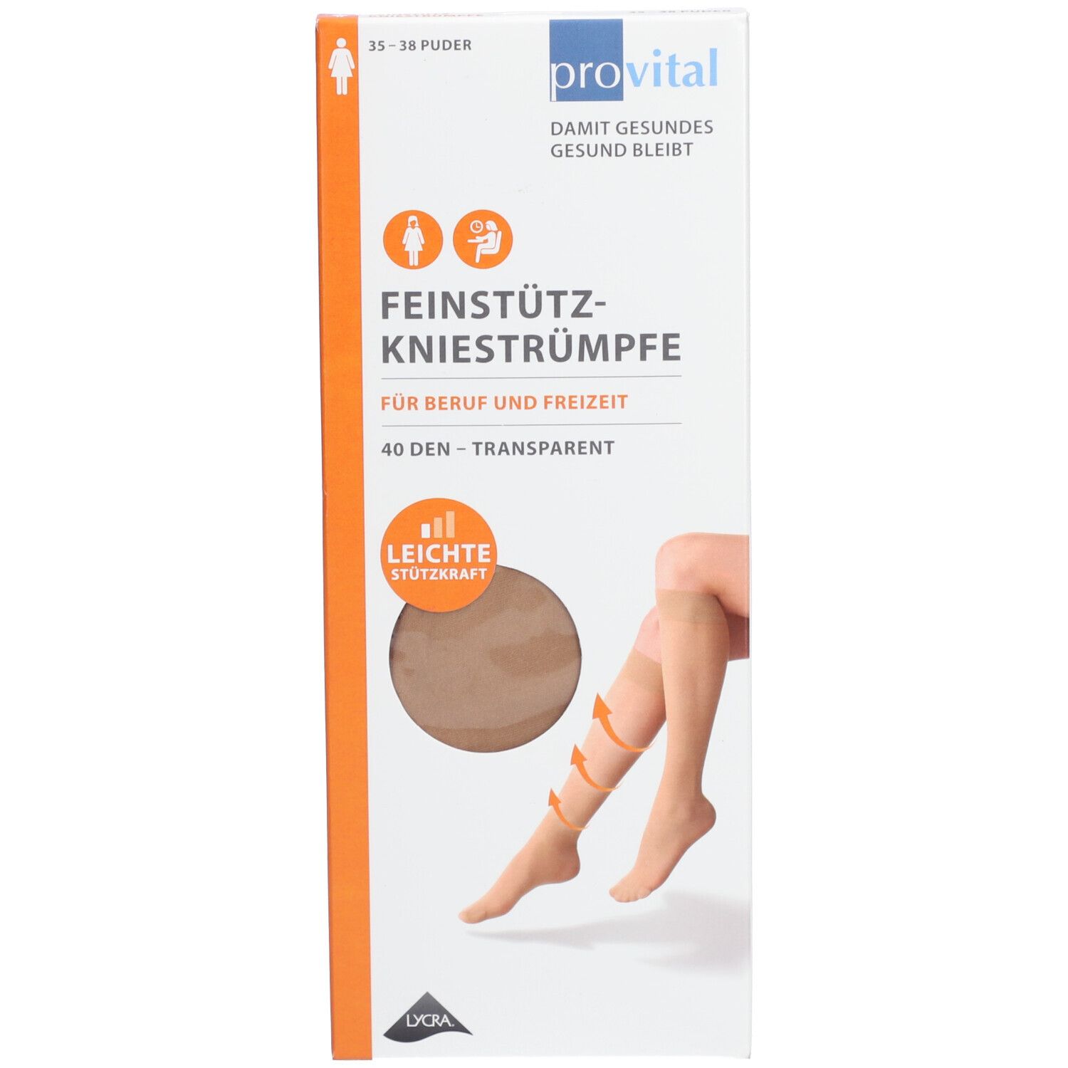 PROVITAL 40den Stützkniestrümpfe Gr.35-38 puder