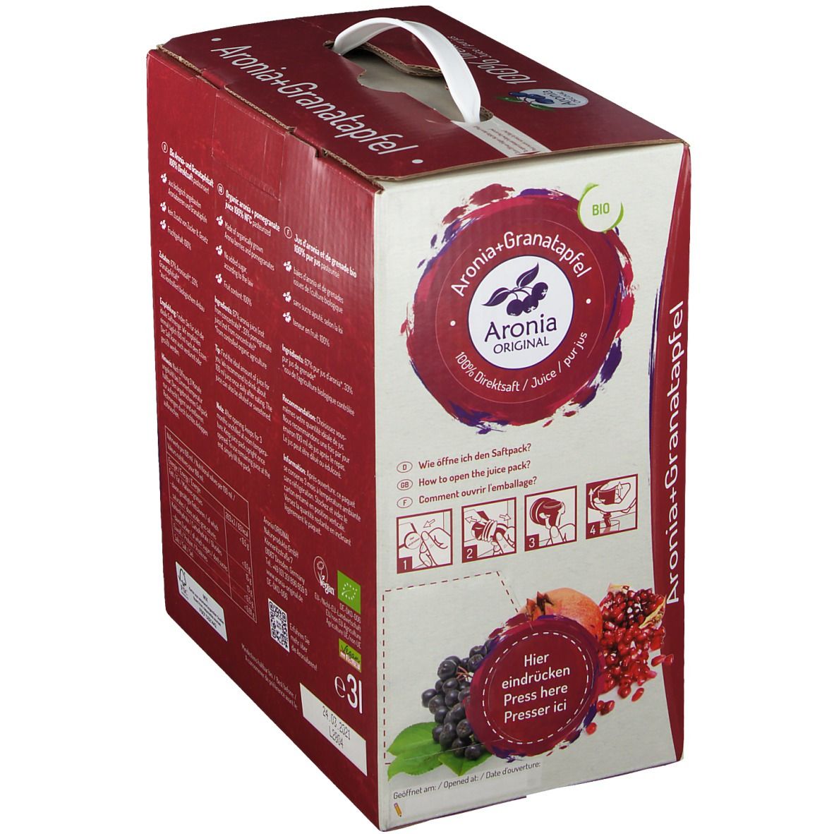 Bio Aronia+Granatapfelsaft 100 % Direktsaft