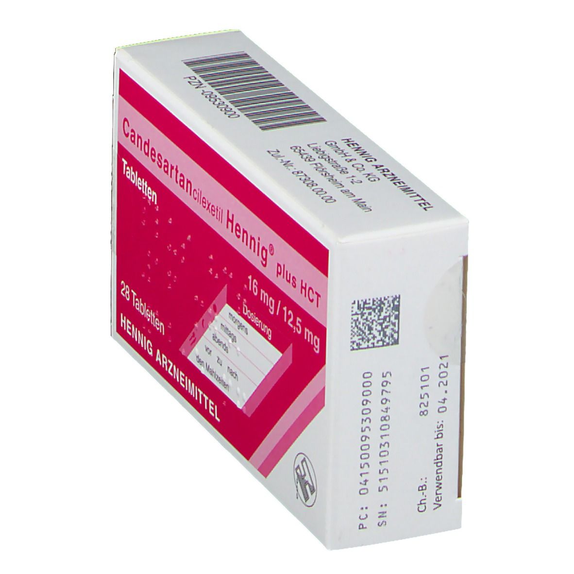 Candesartancilexetil Hennig Plus HCT 16 mg/12,5 mg