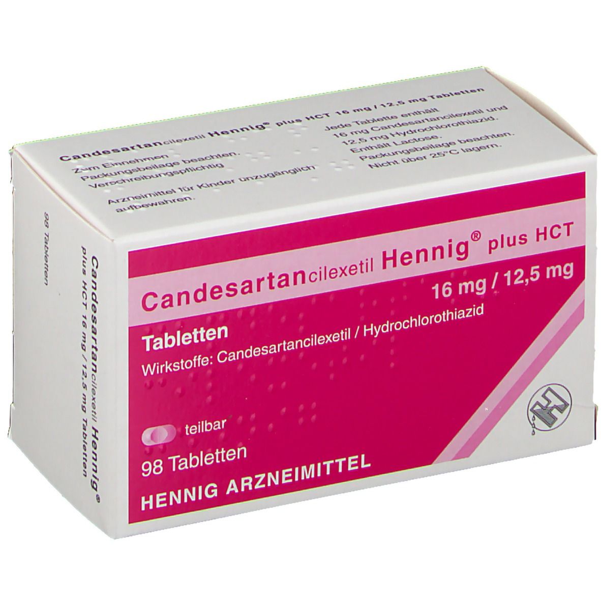 Candesartancilexetil Hennig plus HCT 16 mg/12,5 mg 98 St Tabletten