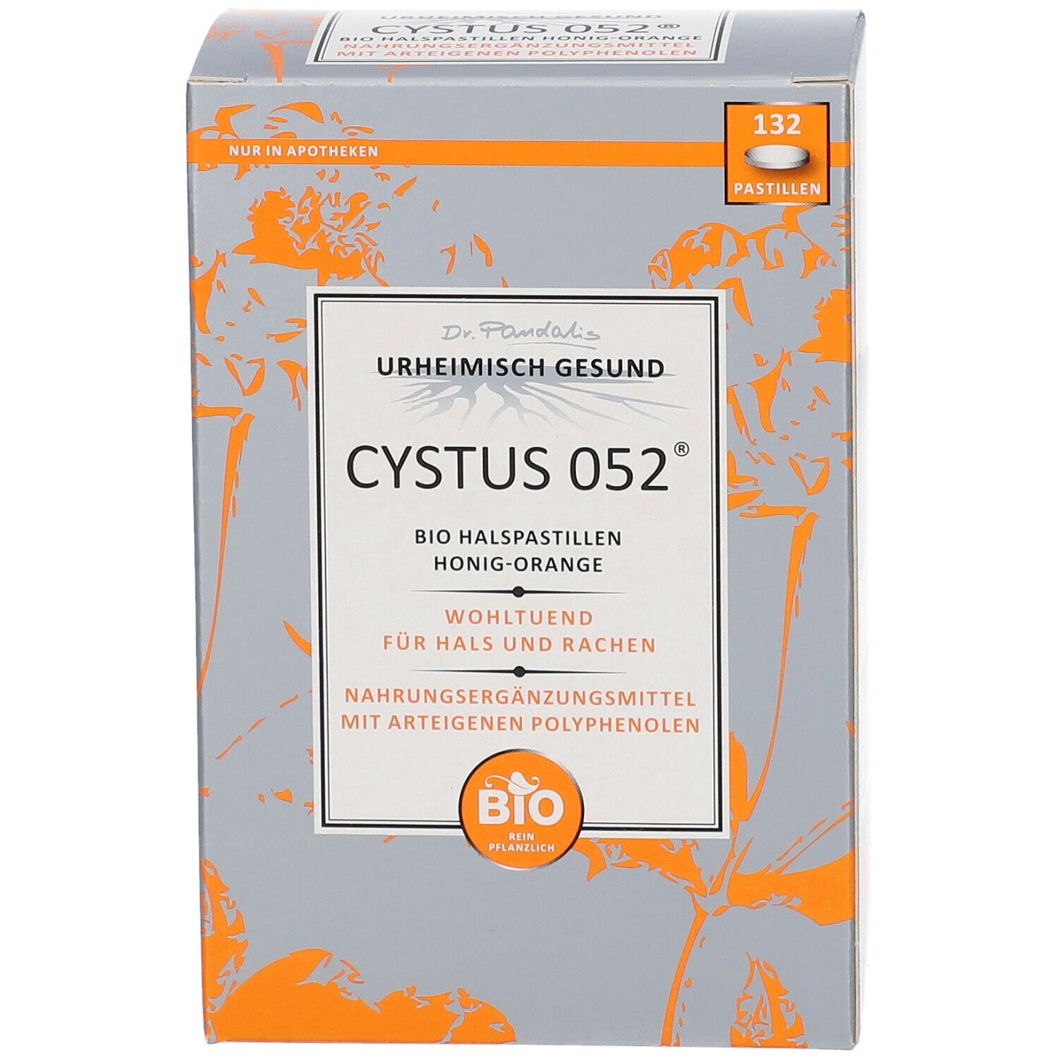 Dr. Pandalis Cystus 052® Bio Halspastillen – Honig-Orange