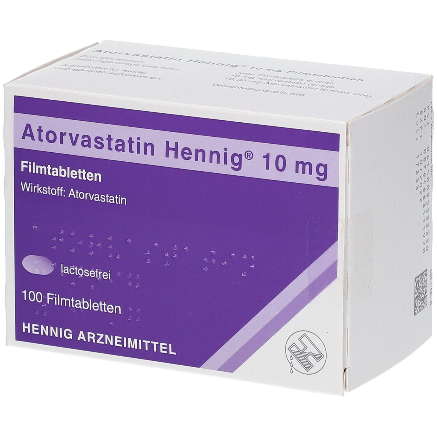 Atorvastatin Hennig 10 mg Filmtabletten 100 St