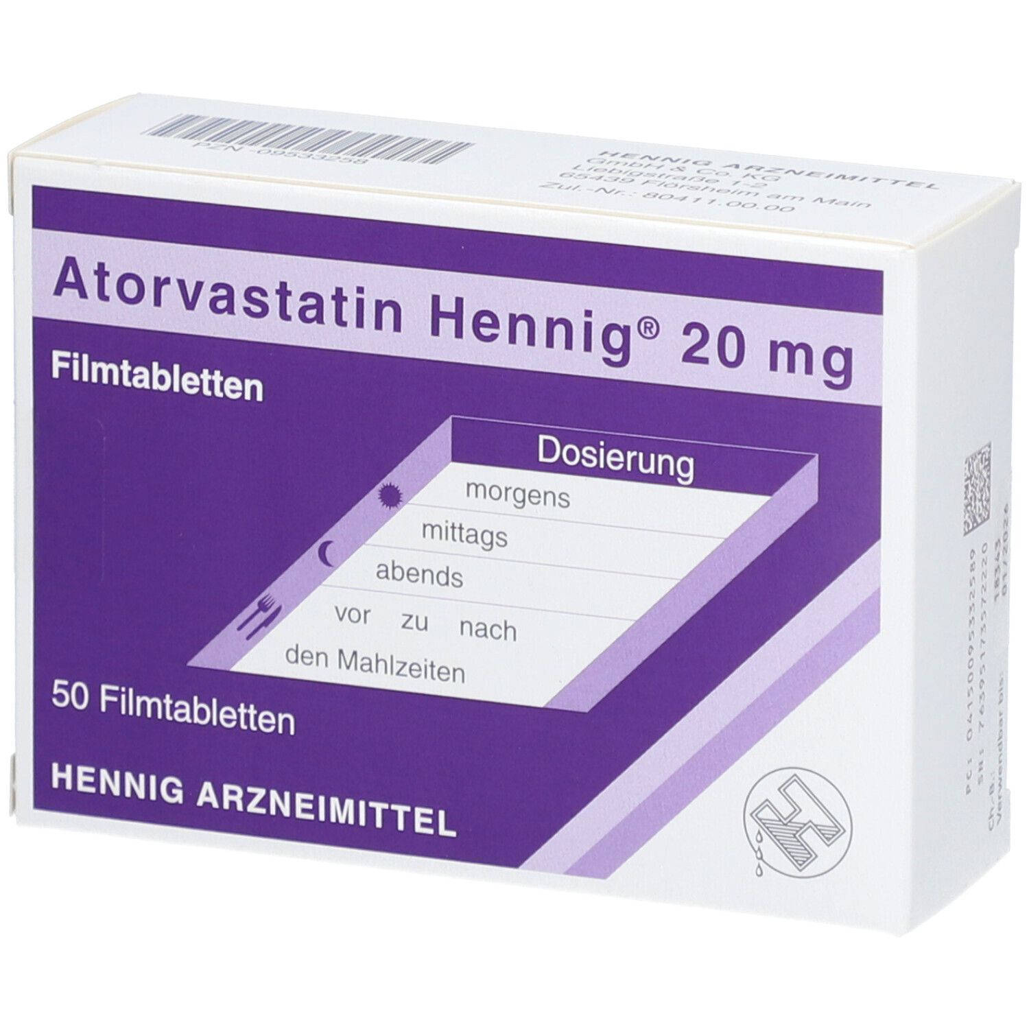 Atorvastatin Hennig 10 mg Filmtabletten 50 St