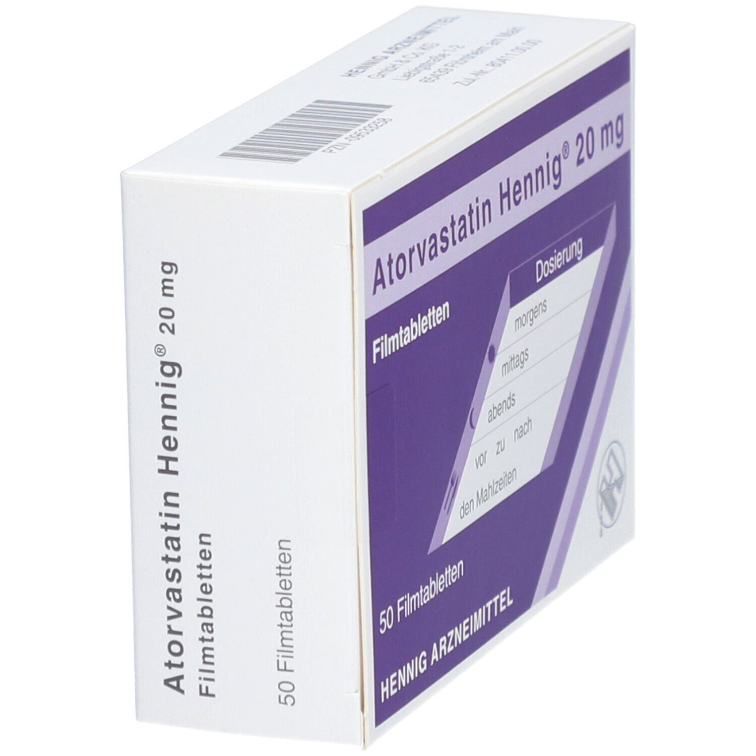 Atorvastatin Hennig 20 mg Filmtabletten 50 St