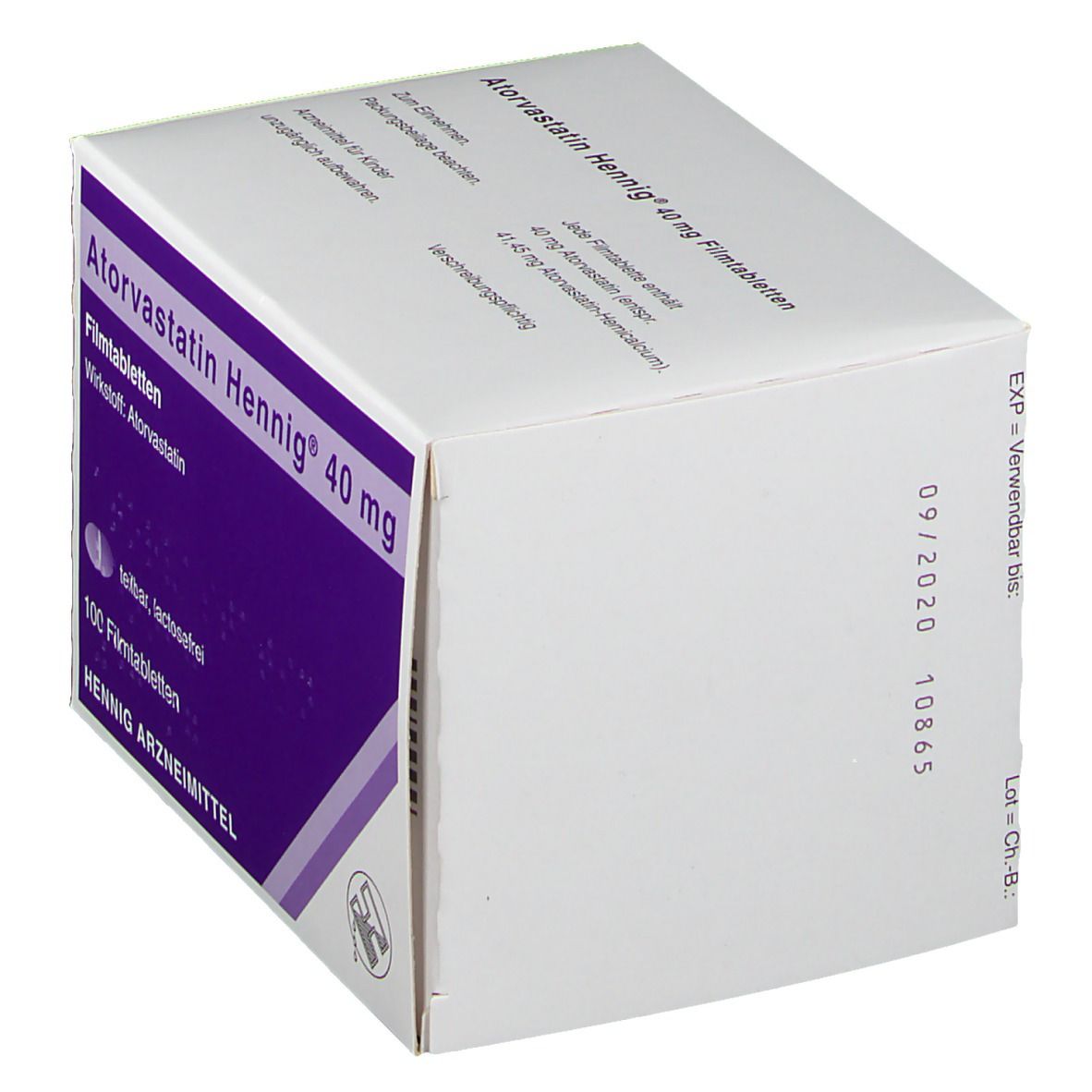 Atorvastatin Hennig 40 mg Filmtabletten 100 St